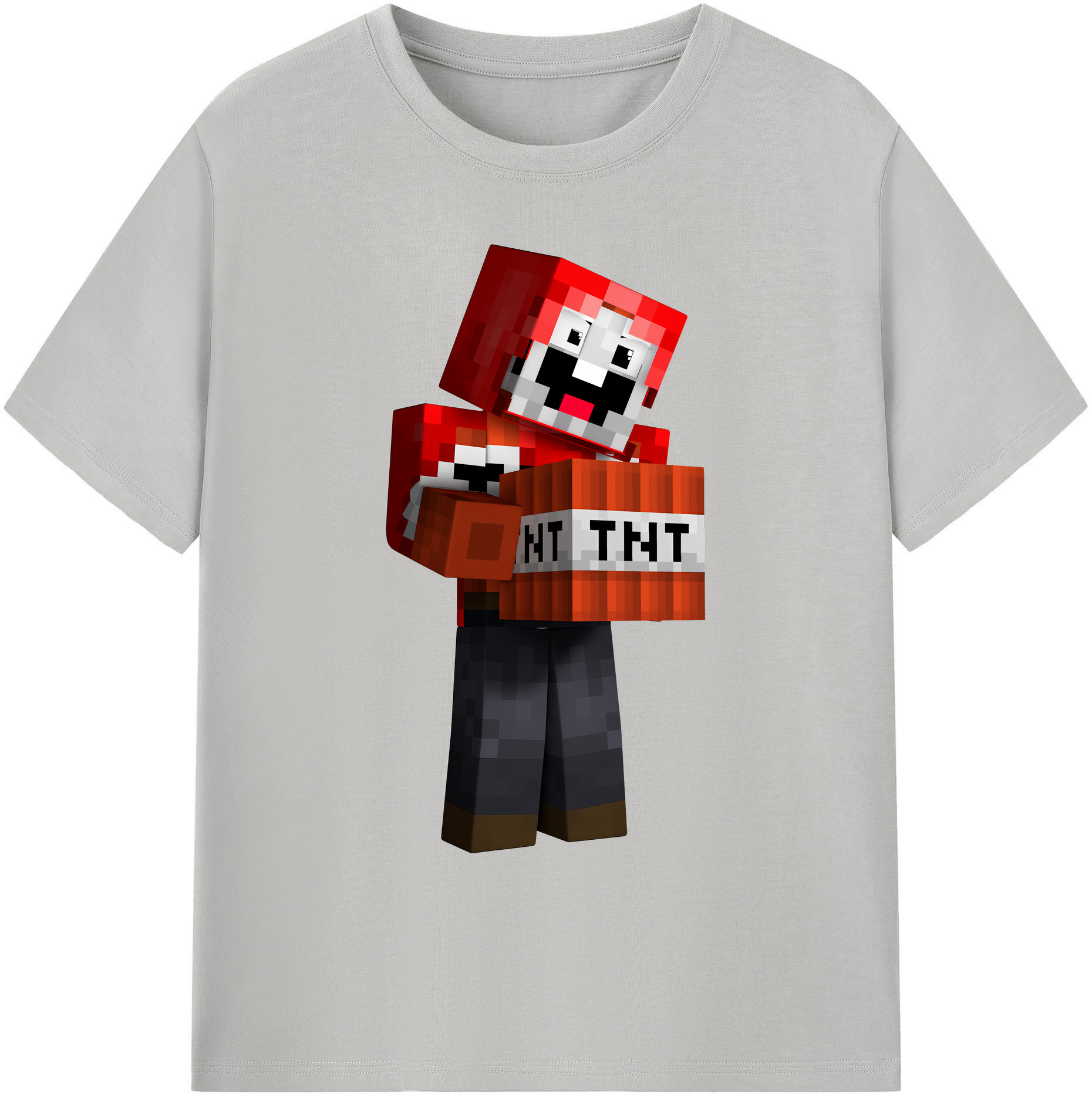（画像用） マインクラフト ブロックの世界 Minecraft MC Block world 綿100％ メンズ半袖Tシャツ｜肌触りやわらか＆通気性