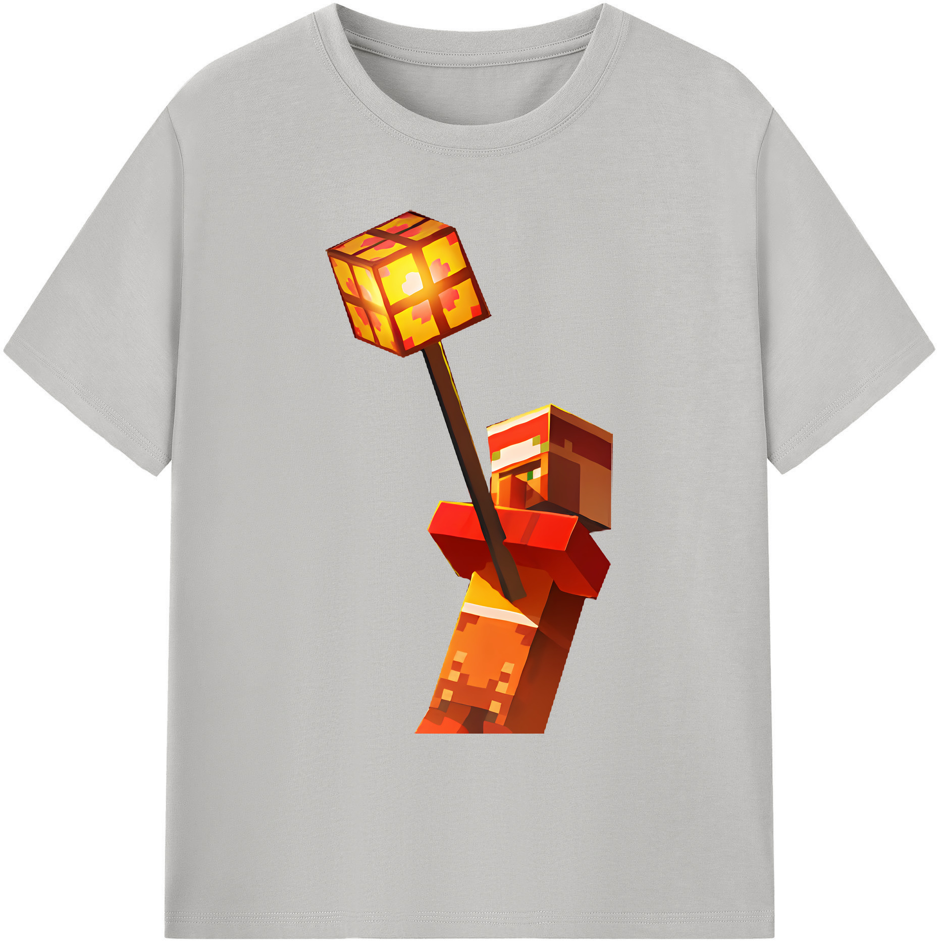 （画像用） マインクラフト ブロックの世界 Minecraft MC Block world 綿100％ メンズ半袖Tシャツ｜肌触りやわらか＆通気性
