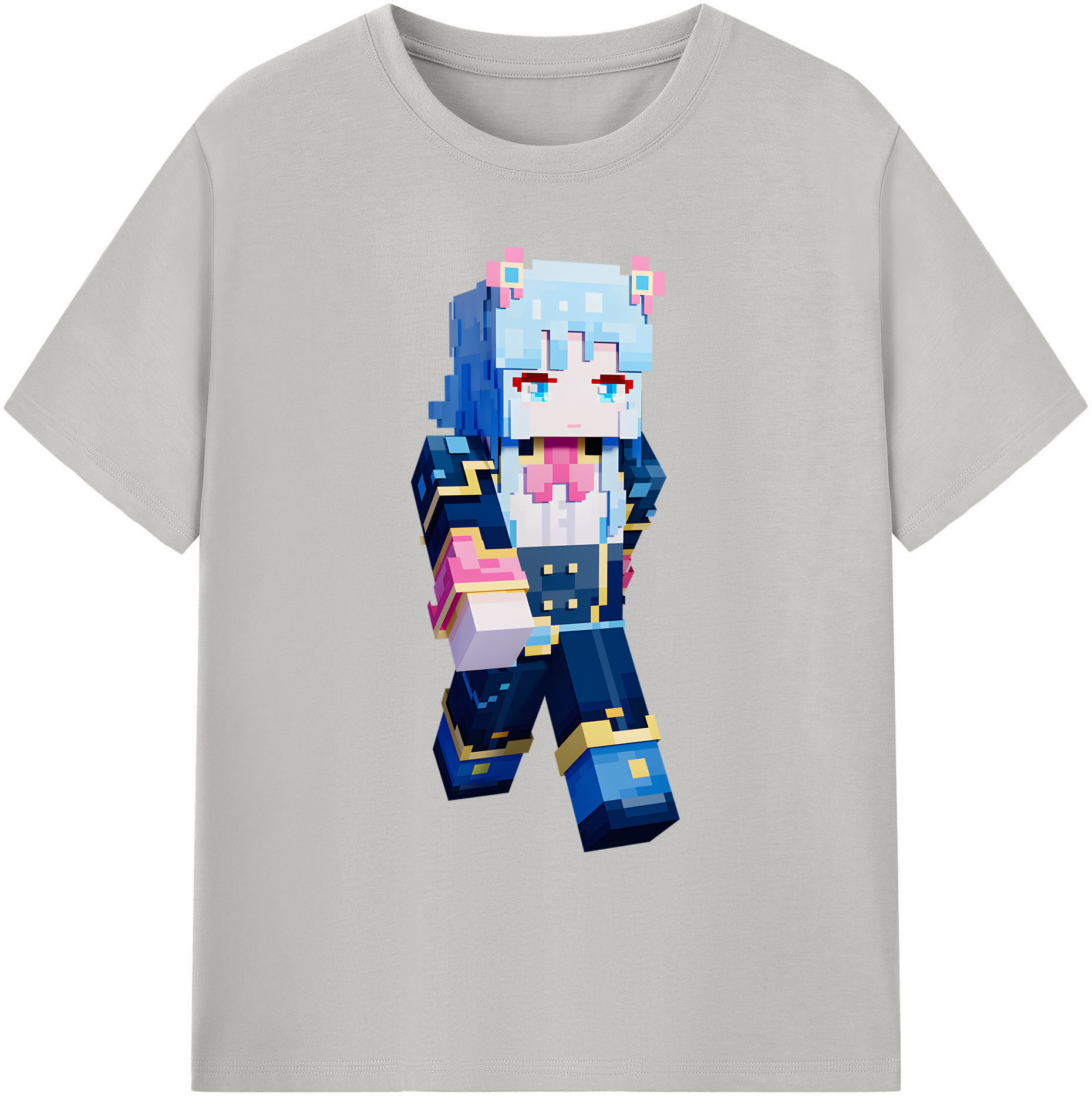 （画像用） マインクラフト ブロックの世界 Minecraft MC Block world 綿100％ メンズ半袖Tシャツ｜肌触りやわらか＆通気性
