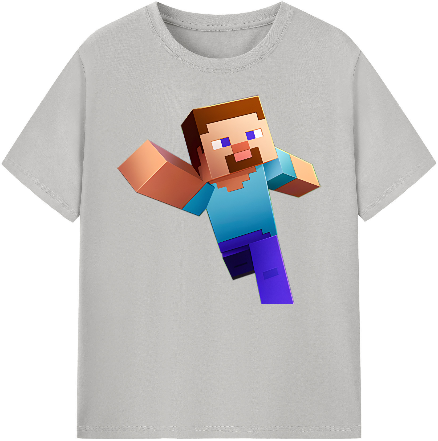 （画像用） マインクラフト ブロックの世界 Minecraft MC Block world 綿100％ メンズ半袖Tシャツ｜肌触りやわらか＆通気性