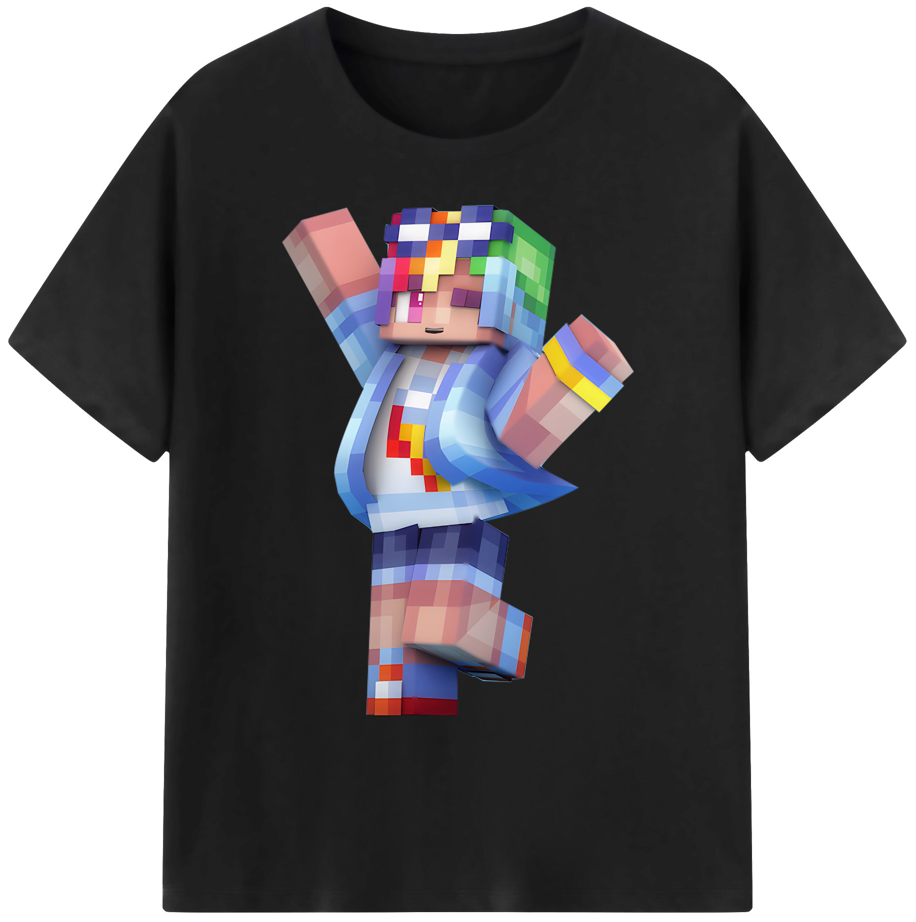（画像用） マインクラフト ブロックの世界 Minecraft MC Block world 綿100％ メンズ半袖Tシャツ｜肌触りやわらか＆通気性