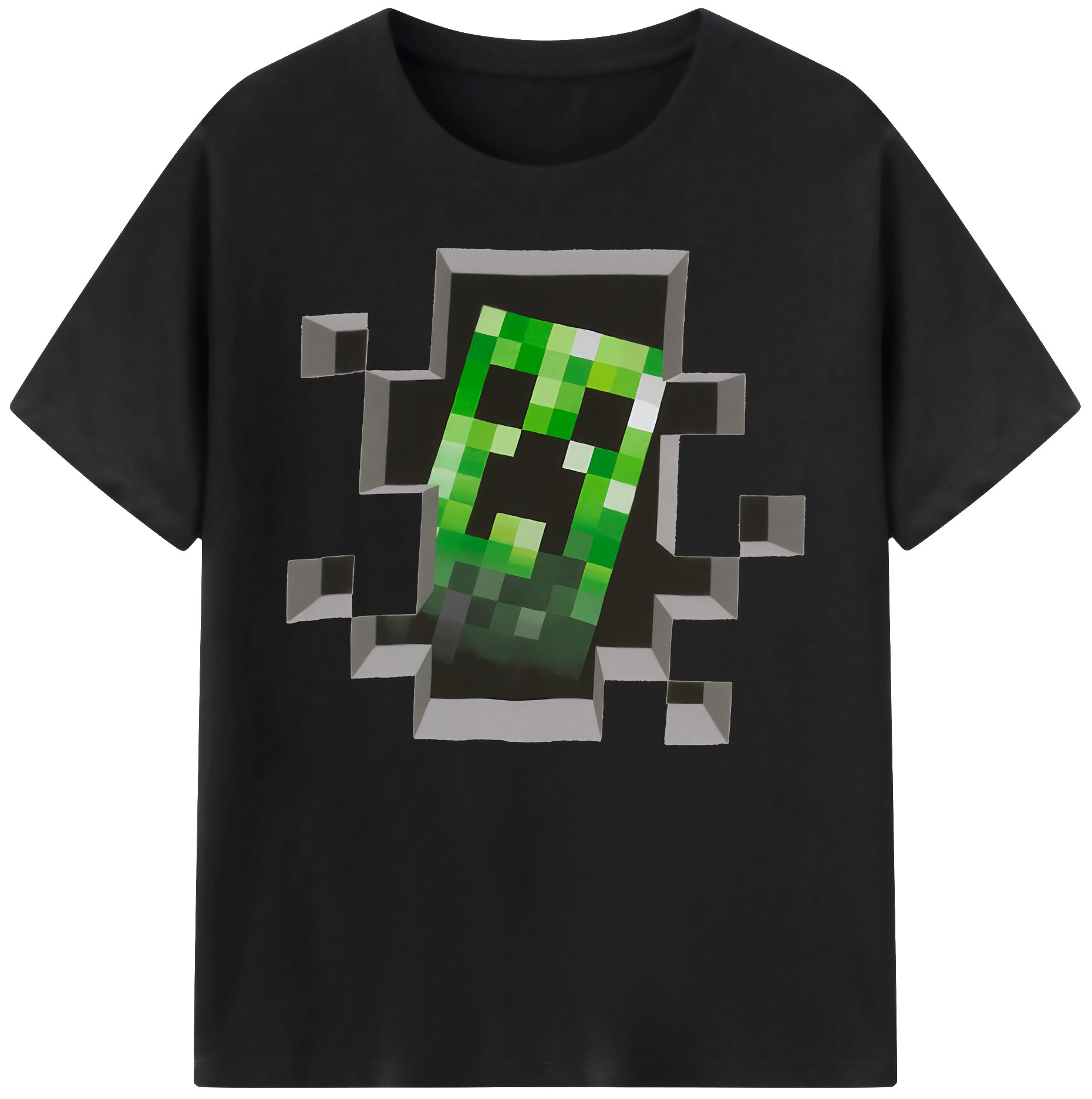 （画像用） マインクラフト ブロックの世界 Minecraft MC Block world 綿100％ メンズ半袖Tシャツ｜肌触りやわらか＆通気性