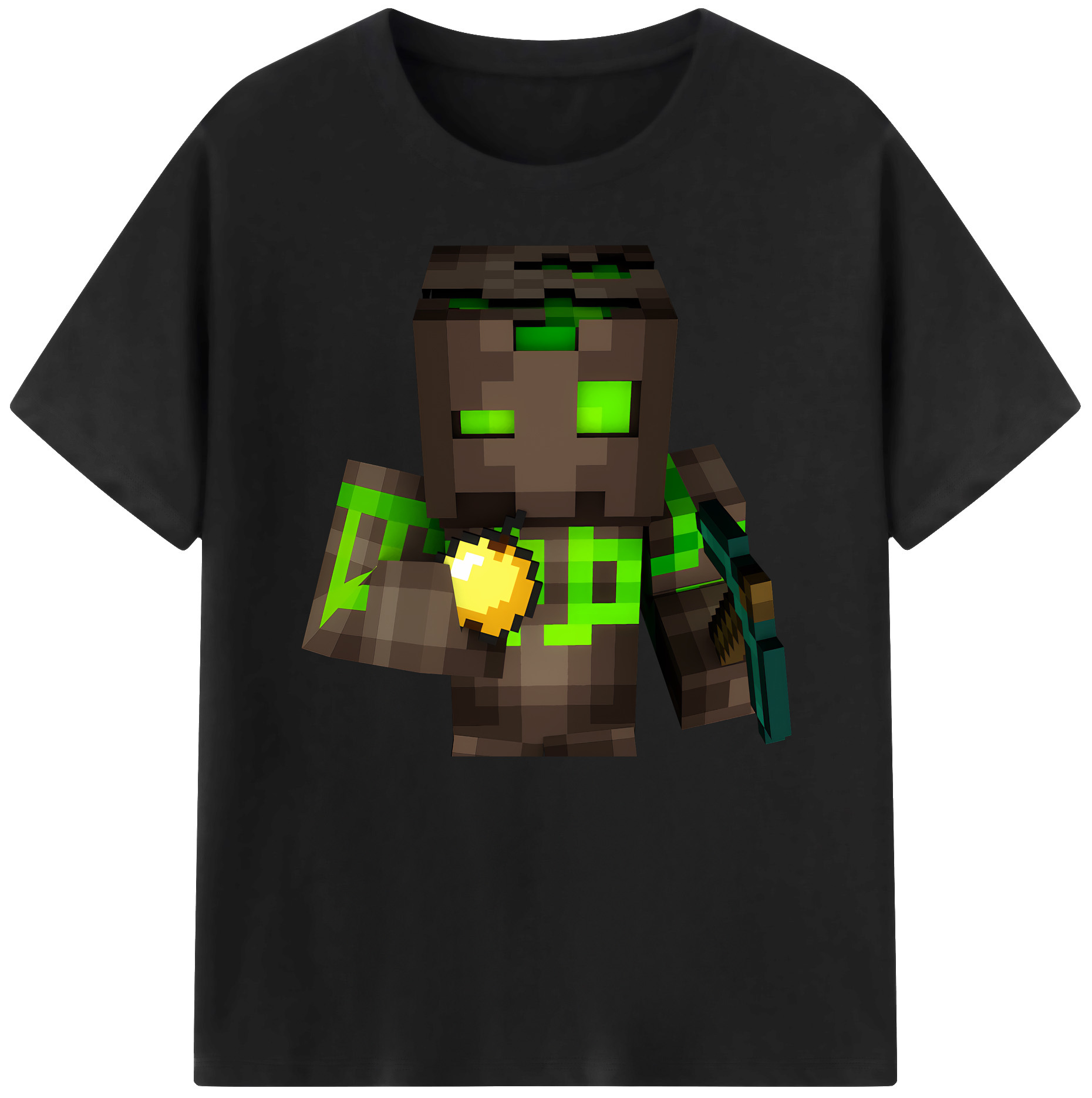 （画像用） マインクラフト ブロックの世界 Minecraft MC Block world 綿100％ メンズ半袖Tシャツ｜肌触りやわらか＆通気性