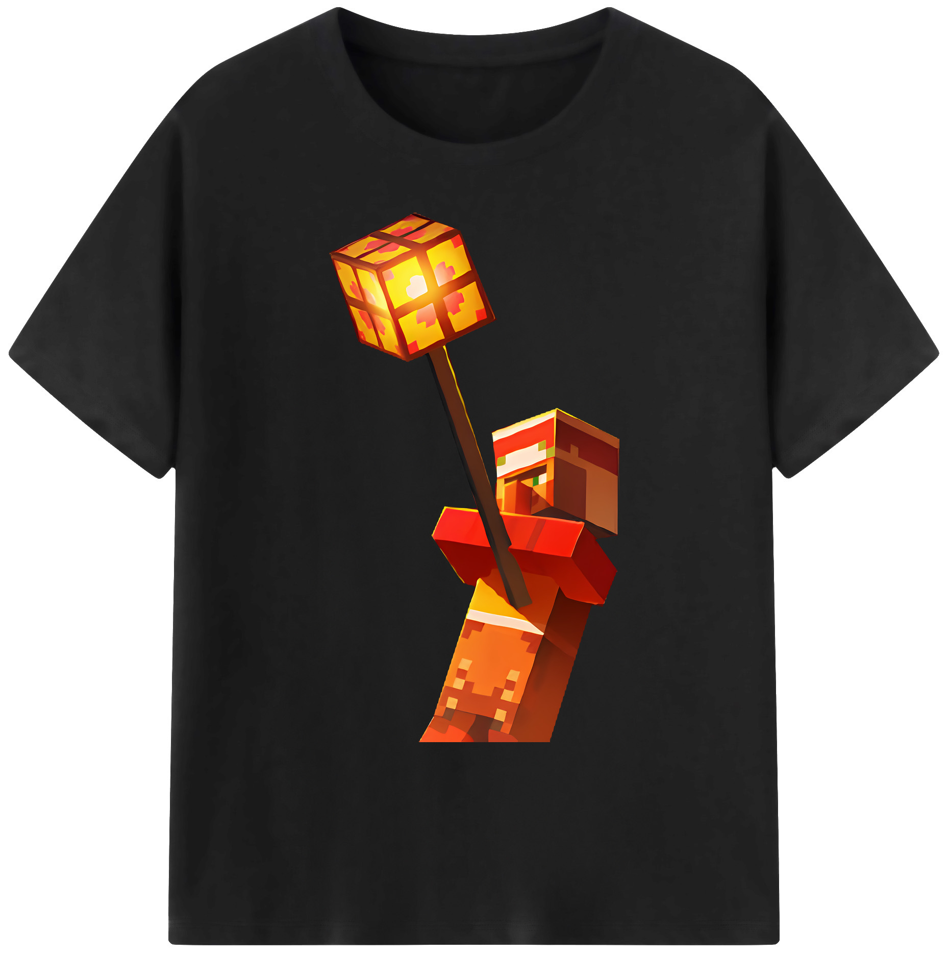 （画像用） マインクラフト ブロックの世界 Minecraft MC Block world 綿100％ メンズ半袖Tシャツ｜肌触りやわらか＆通気性
