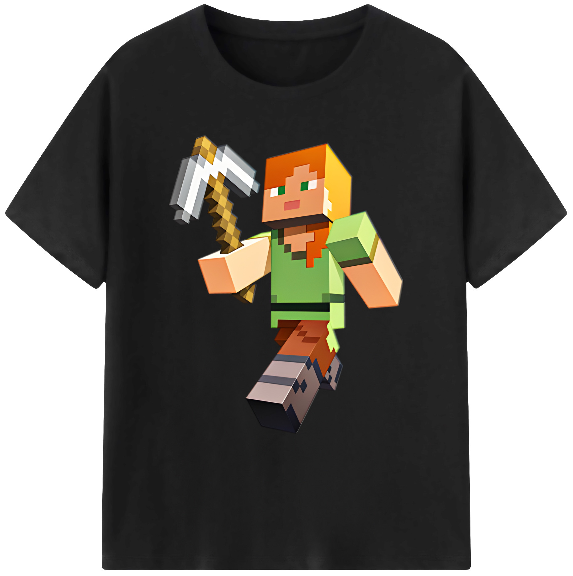 （画像用） マインクラフト ブロックの世界 Minecraft MC Block world 綿100％ メンズ半袖Tシャツ｜肌触りやわらか＆通気性