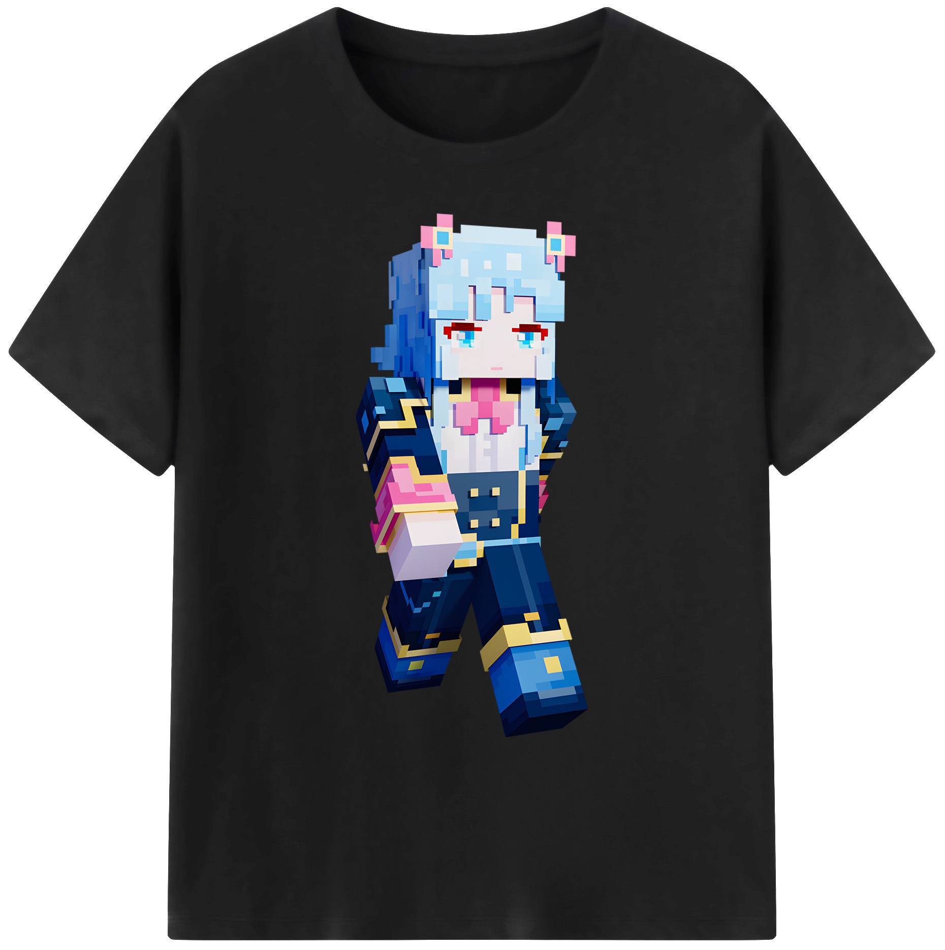 （画像用） マインクラフト ブロックの世界 Minecraft MC Block world 綿100％ メンズ半袖Tシャツ｜肌触りやわらか＆通気性