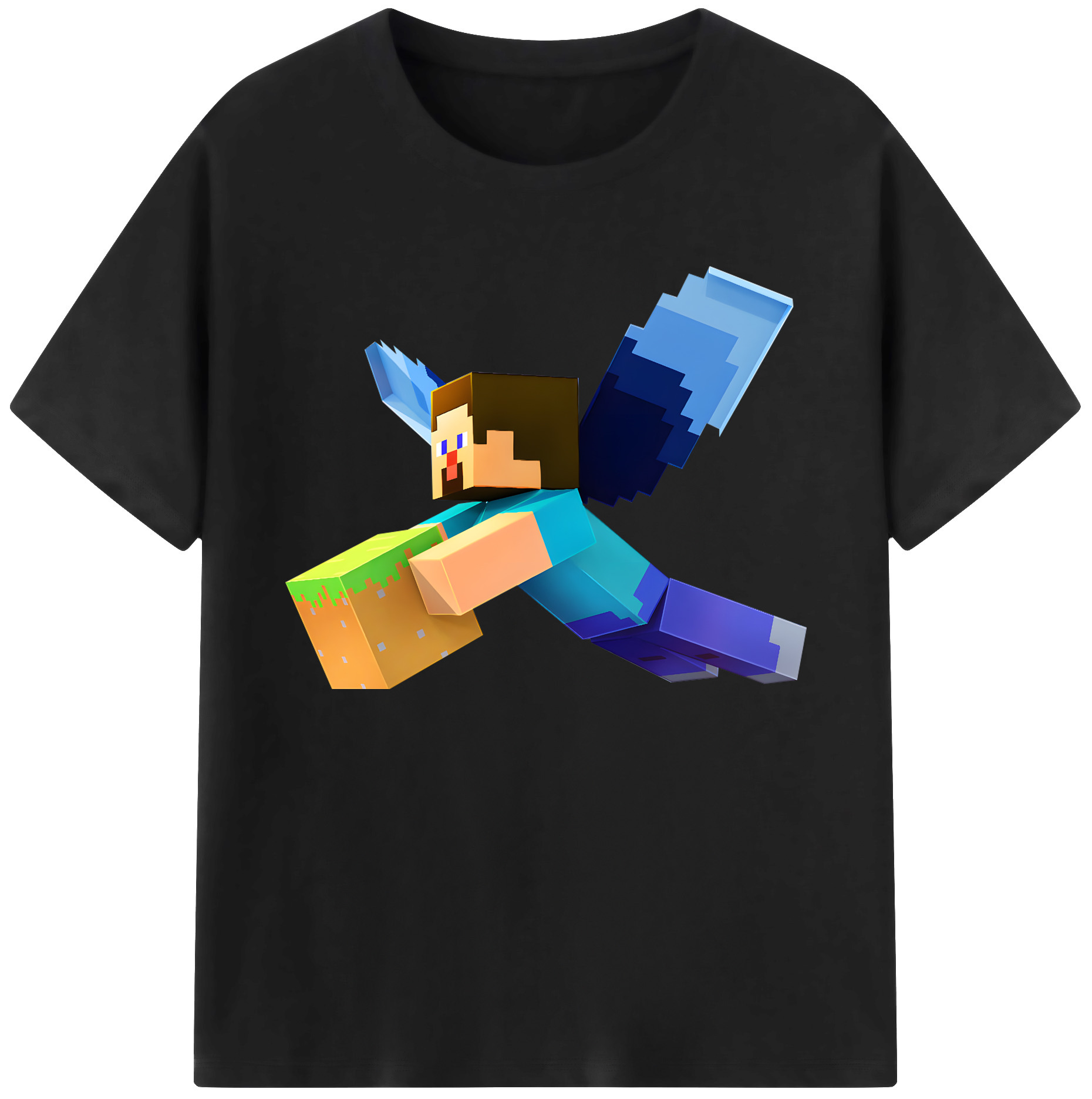 （画像用） マインクラフト ブロックの世界 Minecraft MC Block world 綿100％ メンズ半袖Tシャツ｜肌触りやわらか＆通気性