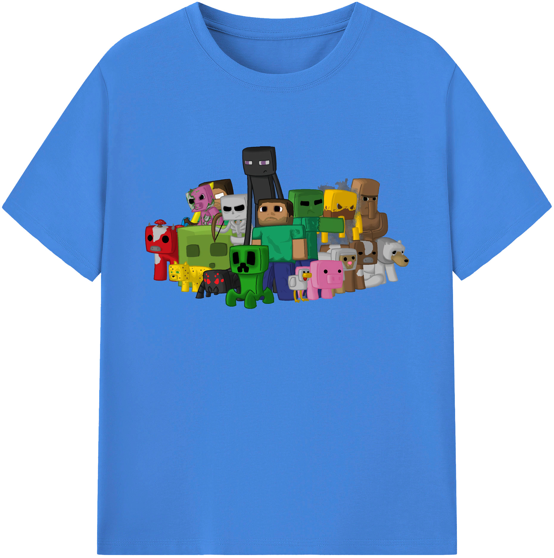 （画像用） マインクラフト ブロックの世界 Minecraft MC Block world 綿100％ メンズ半袖Tシャツ｜肌触りやわらか＆通気性