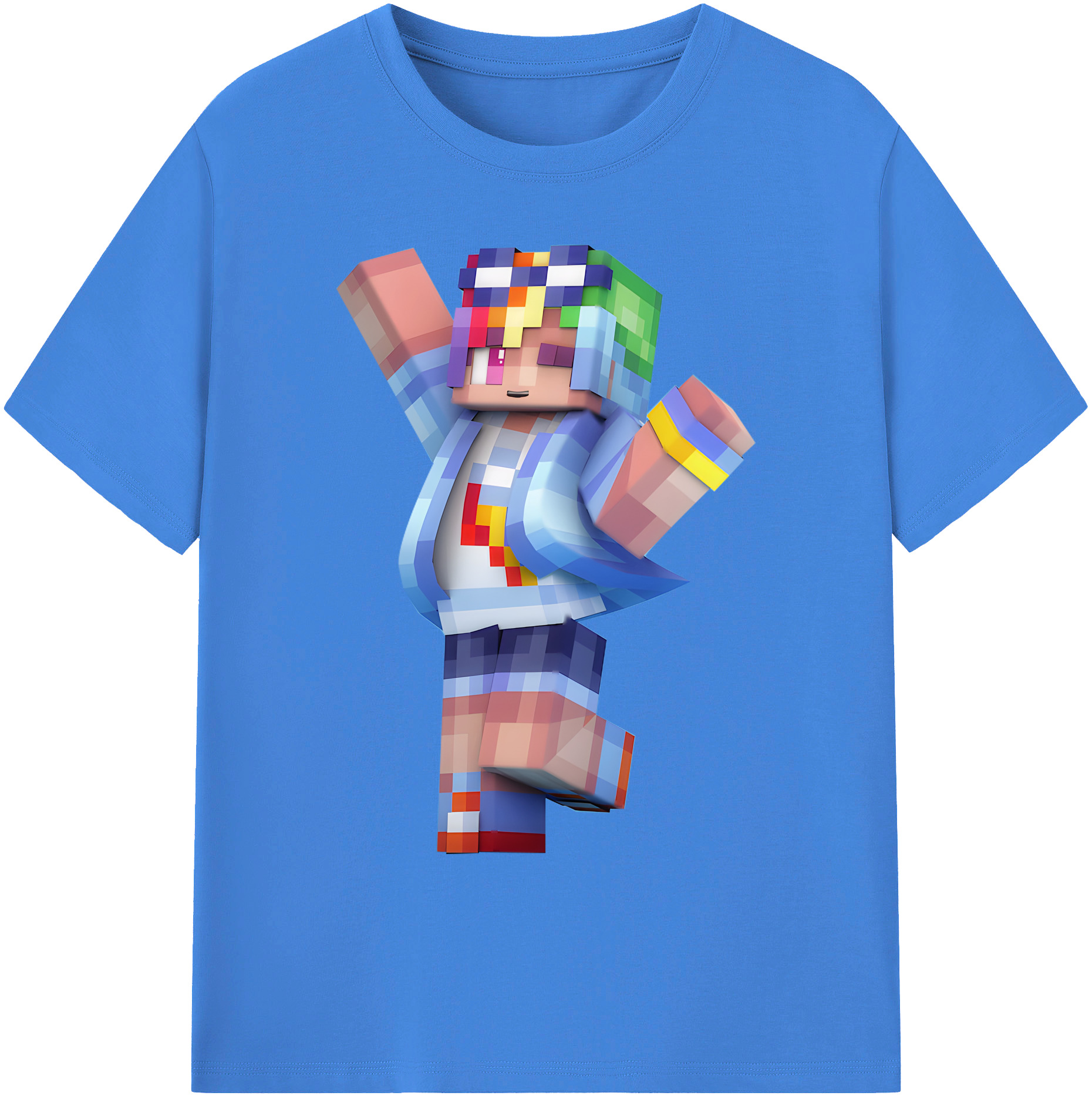 （画像用） マインクラフト ブロックの世界 Minecraft MC Block world 綿100％ メンズ半袖Tシャツ｜肌触りやわらか＆通気性