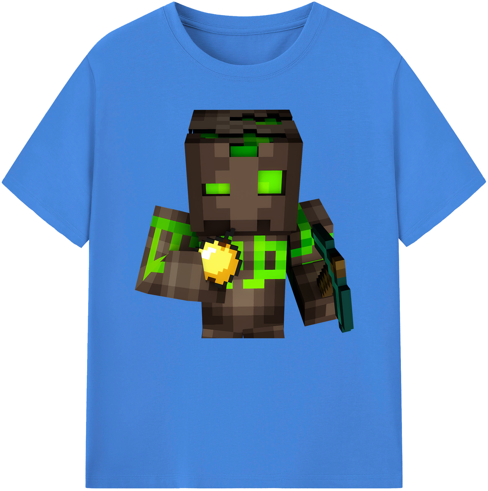 （画像用） マインクラフト ブロックの世界 Minecraft MC Block world 綿100％ メンズ半袖Tシャツ｜肌触りやわらか＆通気性