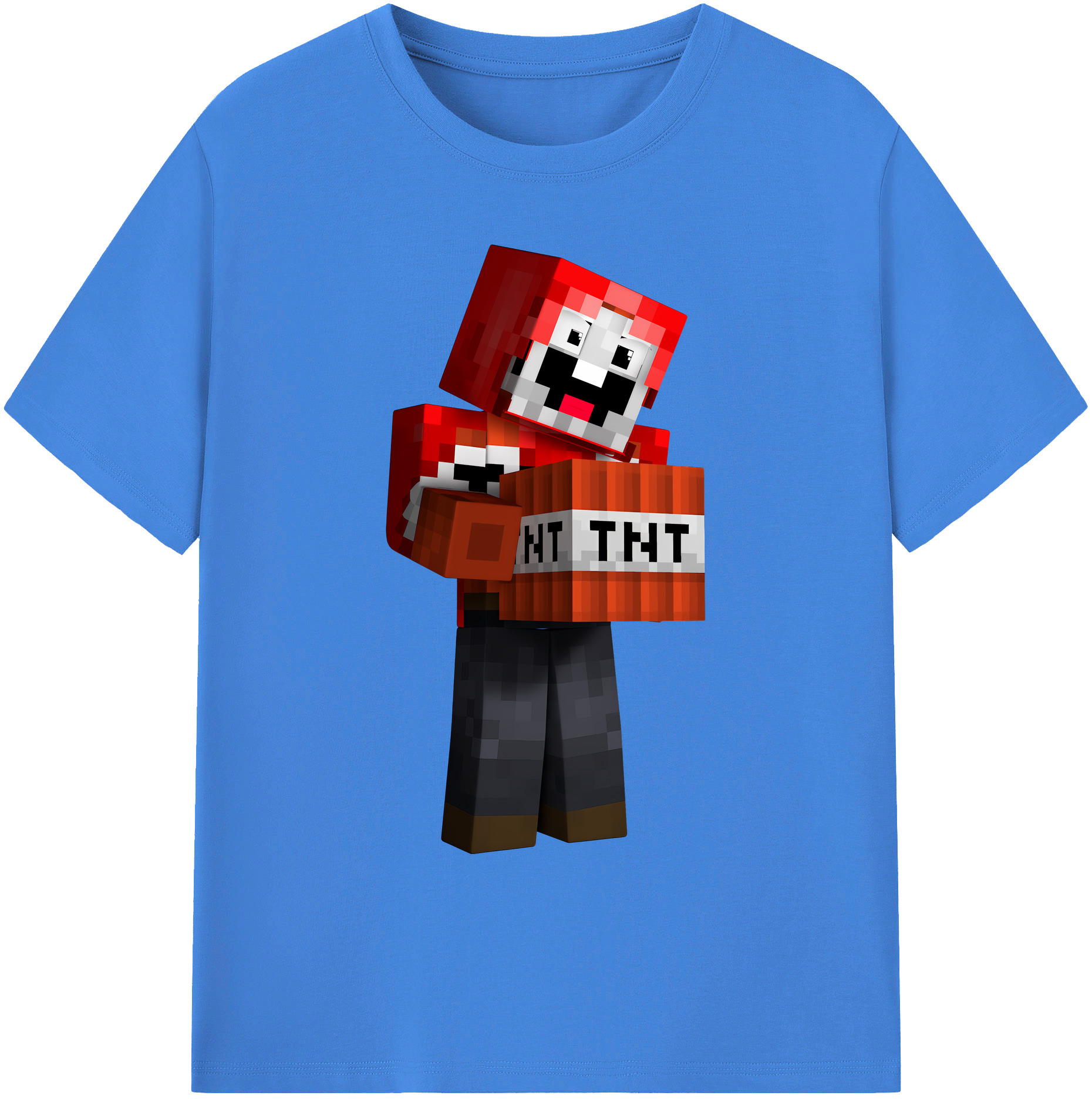 （画像用） マインクラフト ブロックの世界 Minecraft MC Block world 綿100％ メンズ半袖Tシャツ｜肌触りやわらか＆通気性