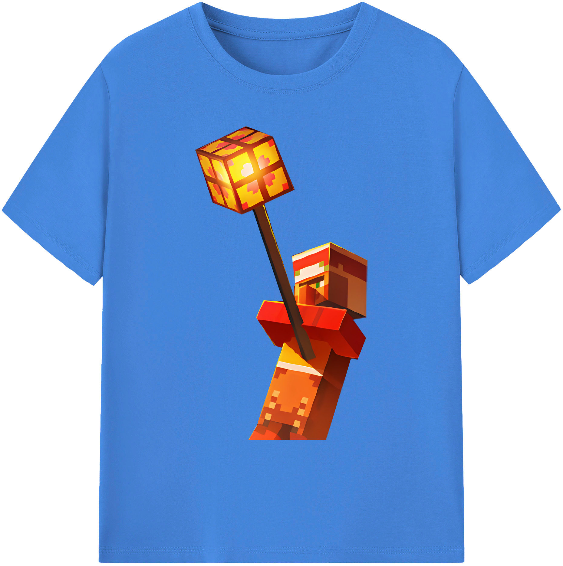 （画像用） マインクラフト ブロックの世界 Minecraft MC Block world 綿100％ メンズ半袖Tシャツ｜肌触りやわらか＆通気性