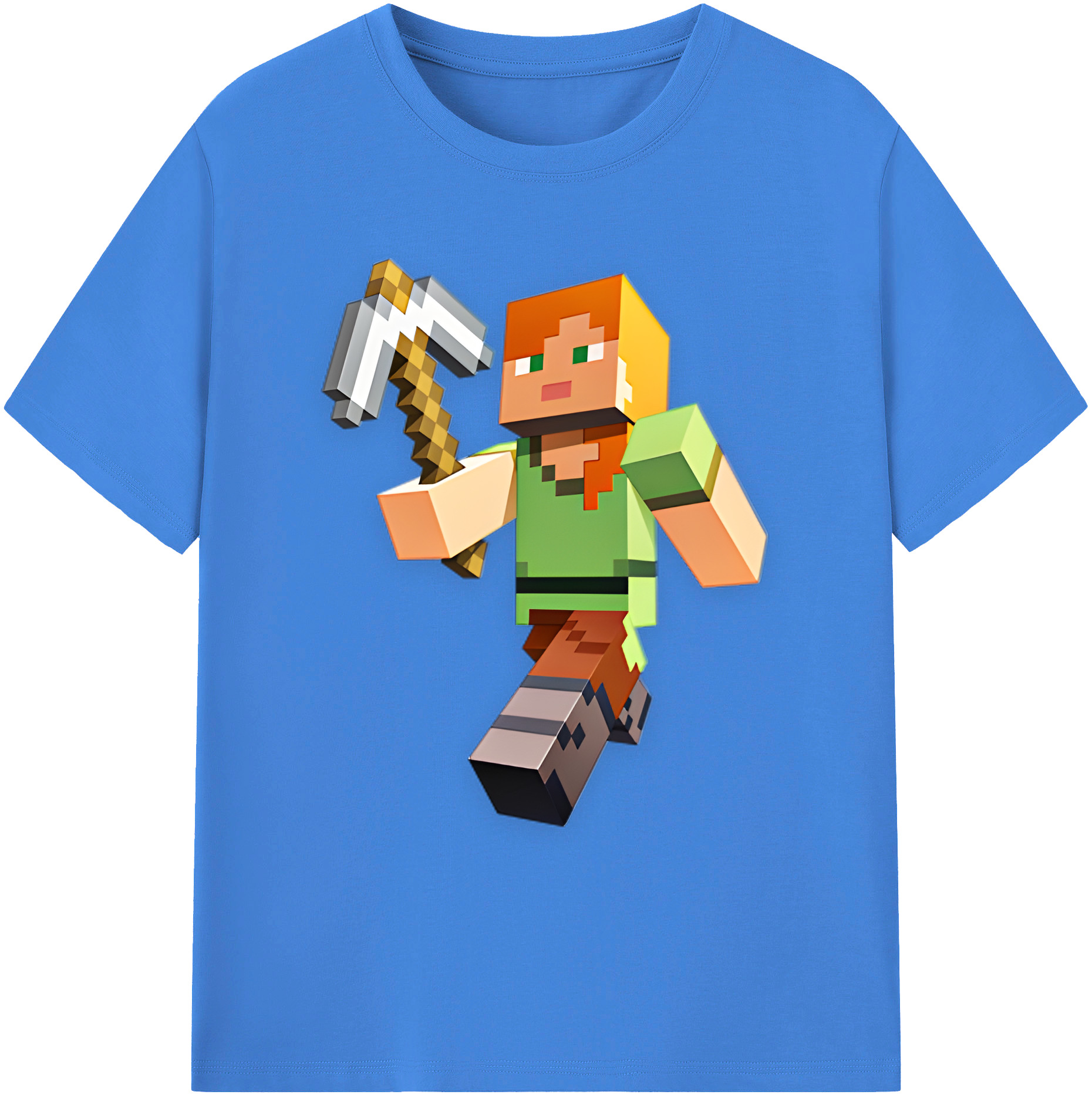 （画像用） マインクラフト ブロックの世界 Minecraft MC Block world 綿100％ メンズ半袖Tシャツ｜肌触りやわらか＆通気性