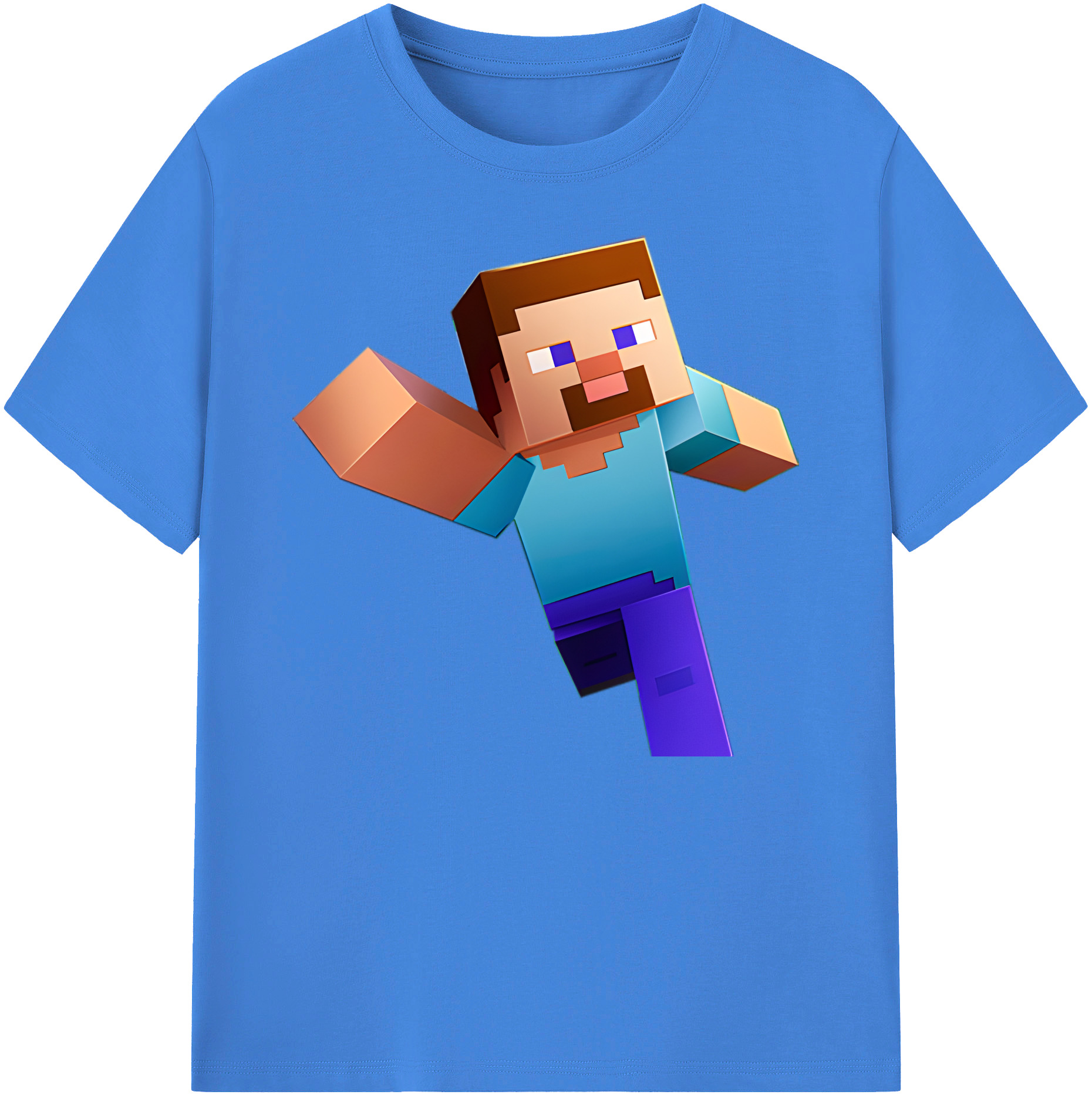 （画像用） マインクラフト ブロックの世界 Minecraft MC Block world 綿100％ メンズ半袖Tシャツ｜肌触りやわらか＆通気性