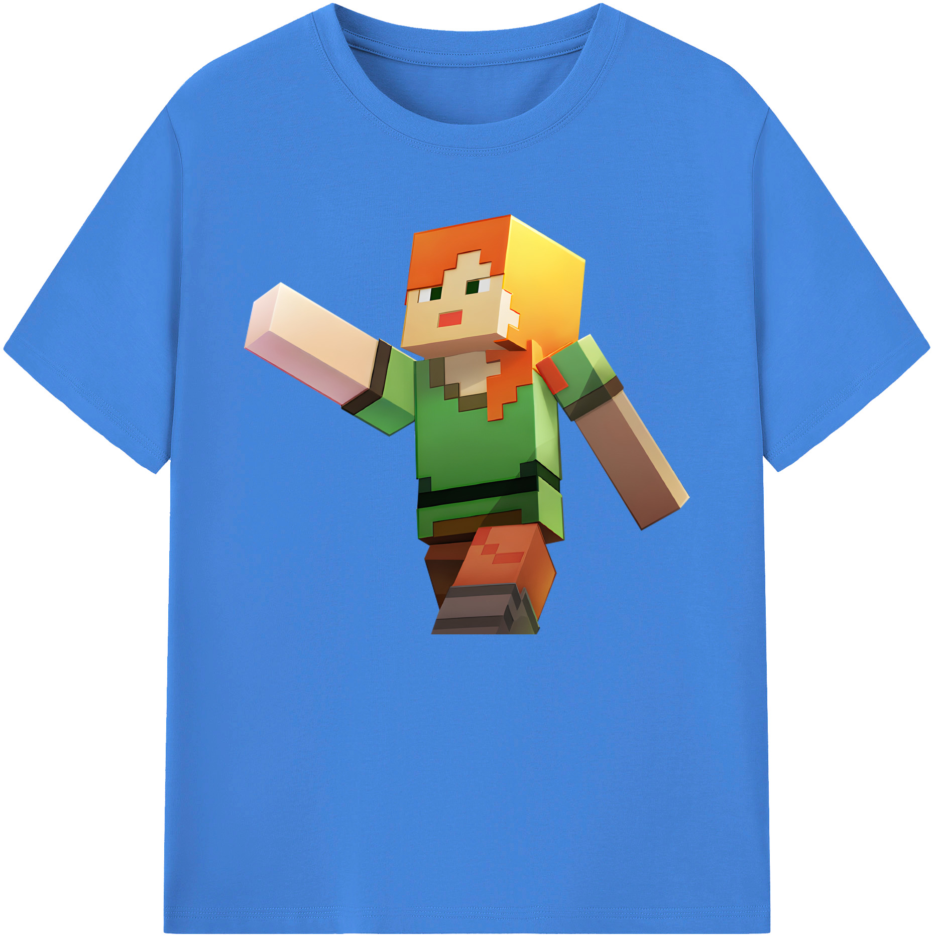 （画像用） マインクラフト ブロックの世界 Minecraft MC Block world 綿100％ メンズ半袖Tシャツ｜肌触りやわらか＆通気性