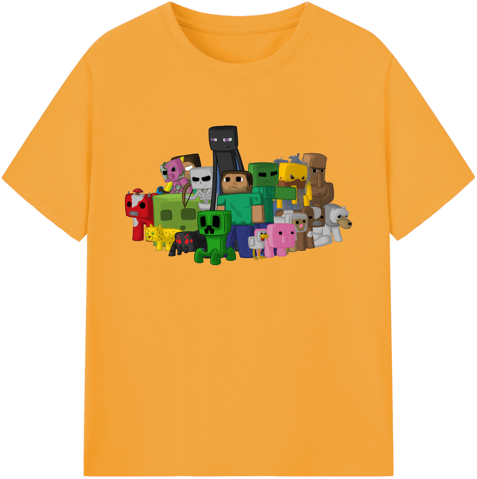 （画像用） マインクラフト ブロックの世界 Minecraft MC Block world 綿100％ メンズ半袖Tシャツ｜肌触りやわらか＆通気性
