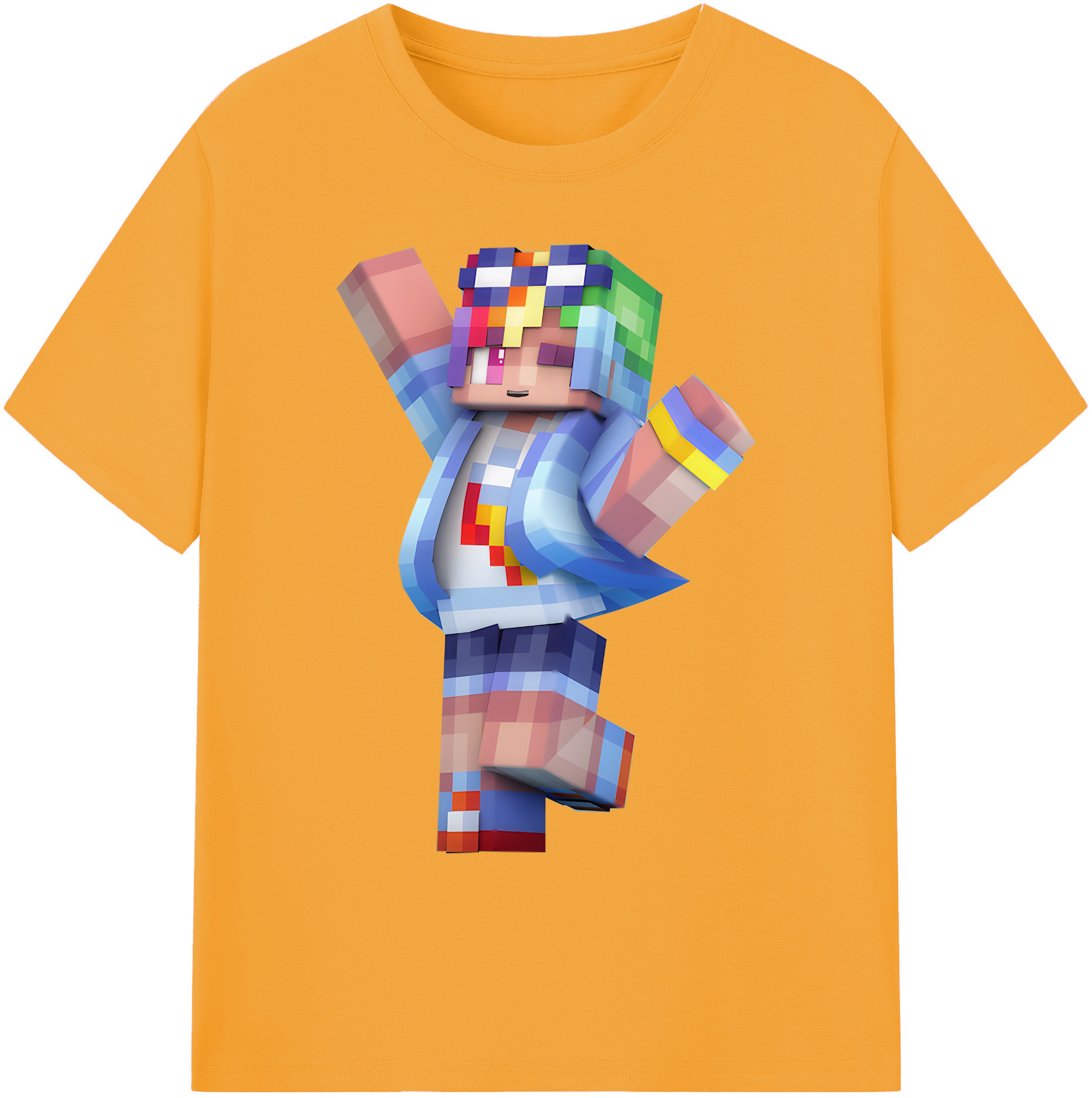 （画像用） マインクラフト ブロックの世界 Minecraft MC Block world 綿100％ メンズ半袖Tシャツ｜肌触りやわらか＆通気性