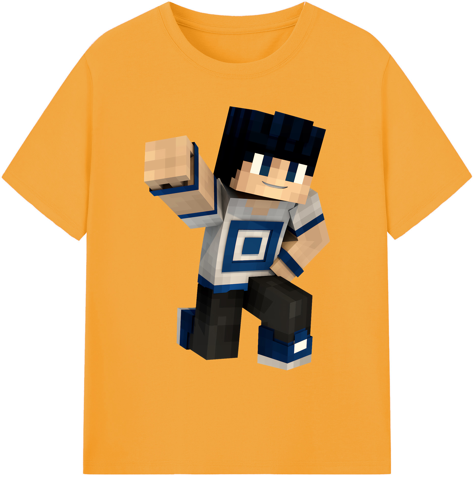 （画像用） マインクラフト ブロックの世界 Minecraft MC Block world 綿100％ メンズ半袖Tシャツ｜肌触りやわらか＆通気性