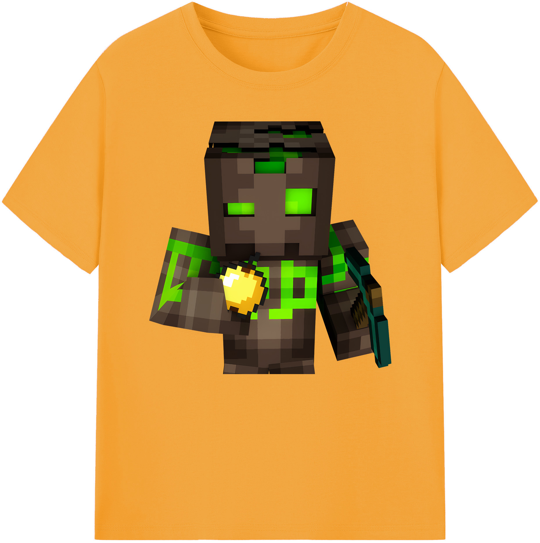 （画像用） マインクラフト ブロックの世界 Minecraft MC Block world 綿100％ メンズ半袖Tシャツ｜肌触りやわらか＆通気性
