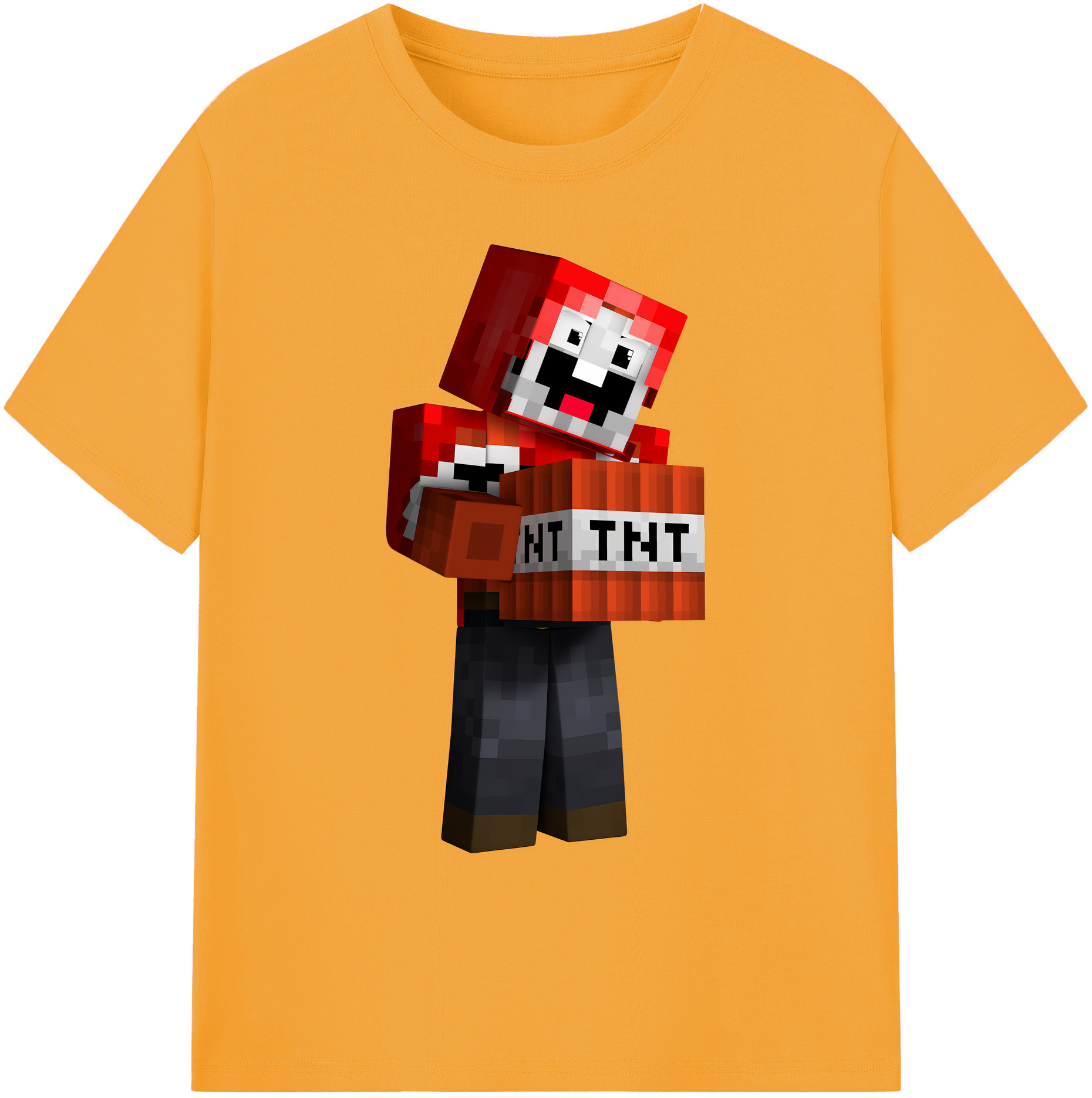 （画像用） マインクラフト ブロックの世界 Minecraft MC Block world 綿100％ メンズ半袖Tシャツ｜肌触りやわらか＆通気性