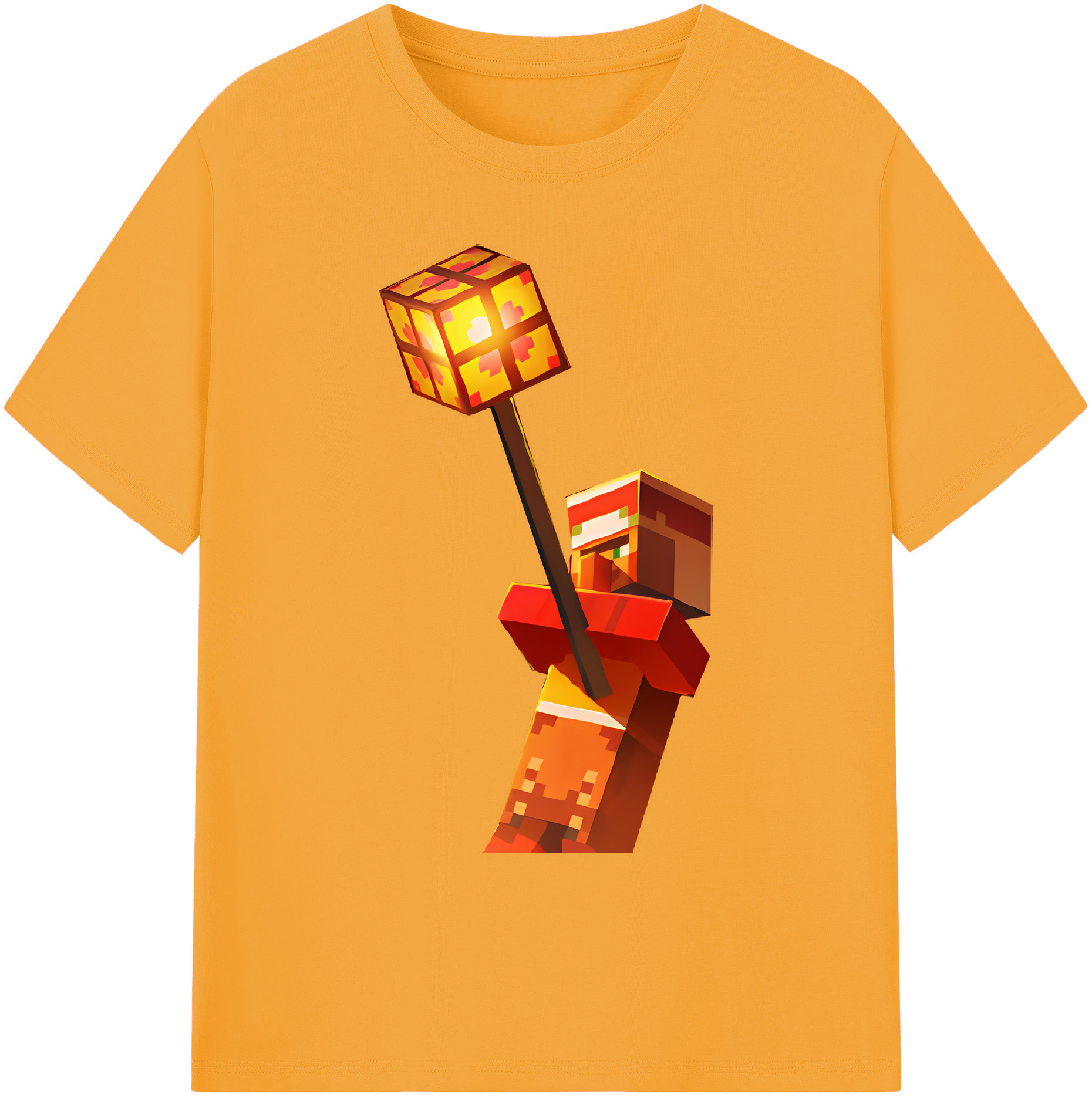 （画像用） マインクラフト ブロックの世界 Minecraft MC Block world 綿100％ メンズ半袖Tシャツ｜肌触りやわらか＆通気性