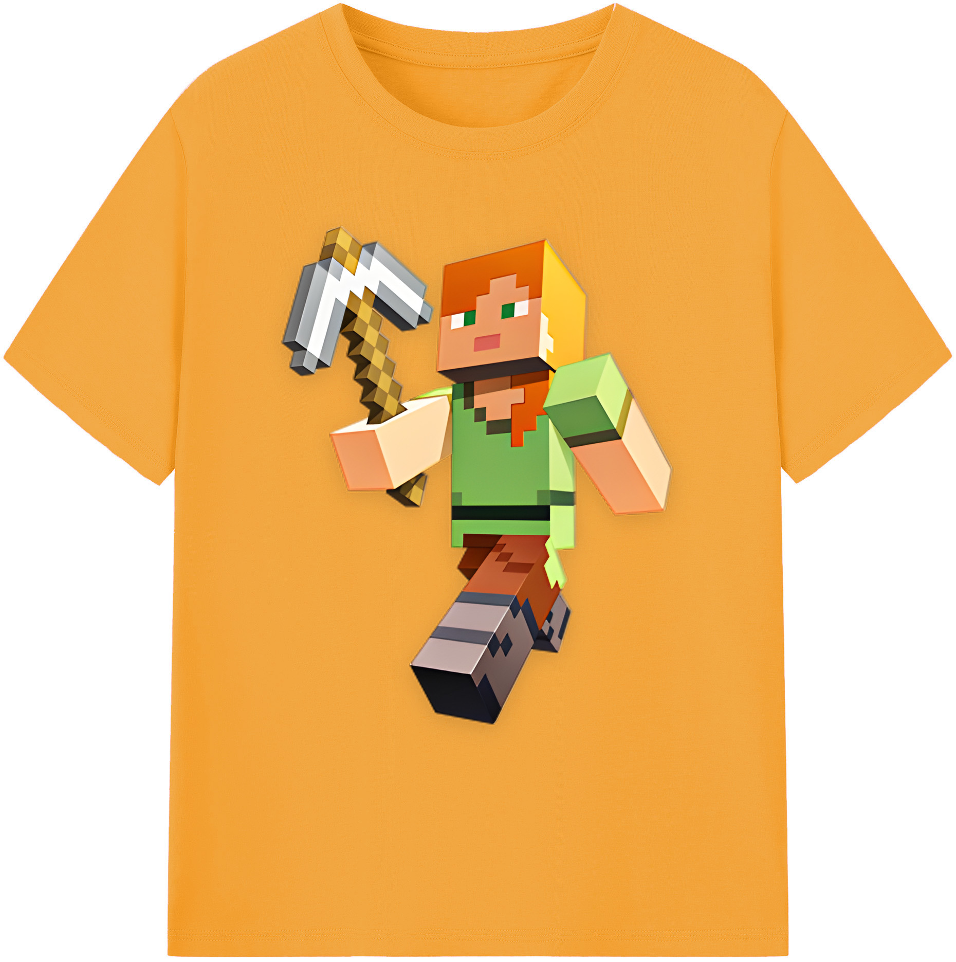 （画像用） マインクラフト ブロックの世界 Minecraft MC Block world 綿100％ メンズ半袖Tシャツ｜肌触りやわらか＆通気性
