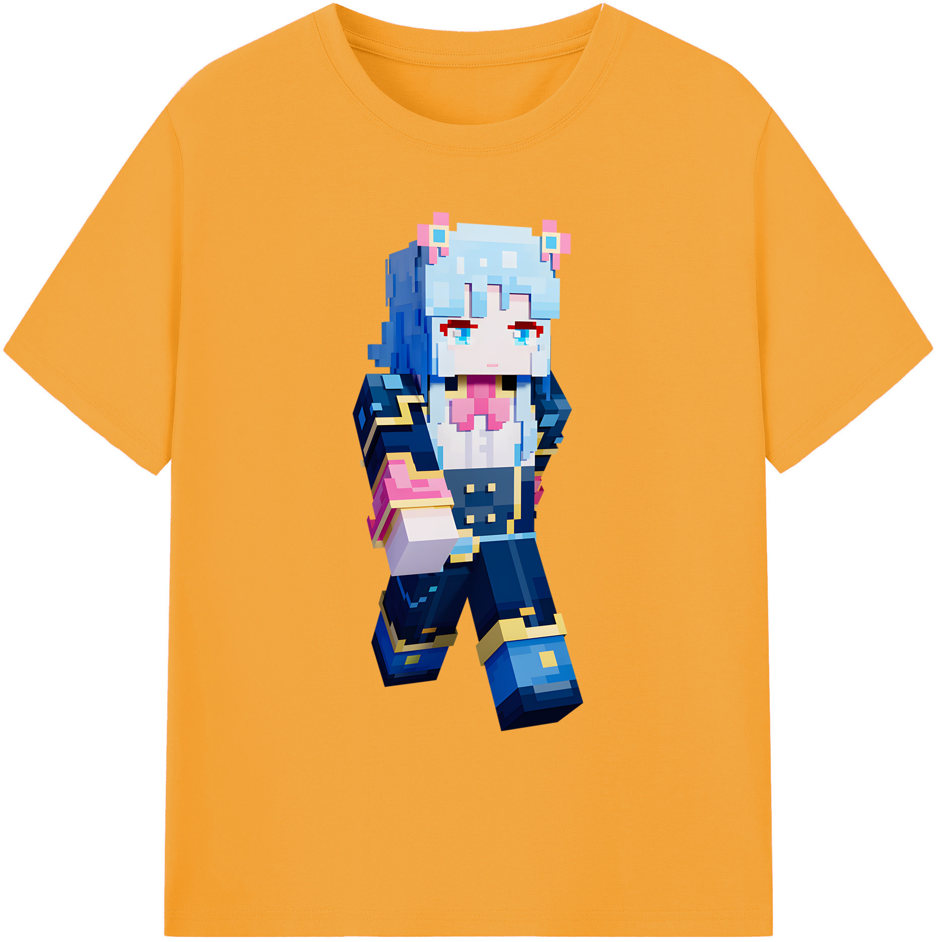 （画像用） マインクラフト ブロックの世界 Minecraft MC Block world 綿100％ メンズ半袖Tシャツ｜肌触りやわらか＆通気性