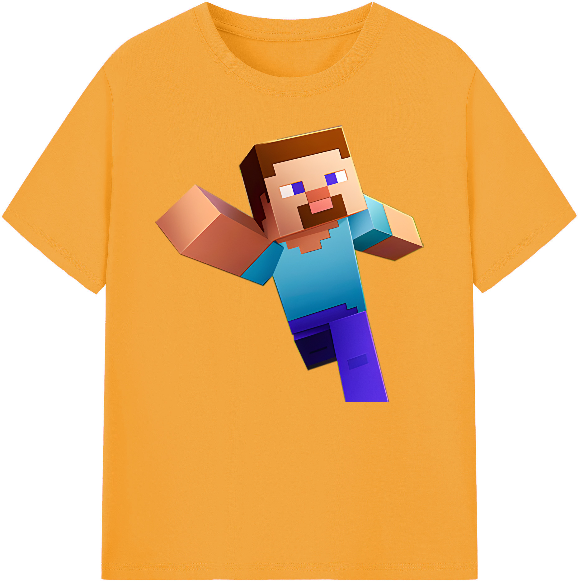（画像用） マインクラフト ブロックの世界 Minecraft MC Block world 綿100％ メンズ半袖Tシャツ｜肌触りやわらか＆通気性
