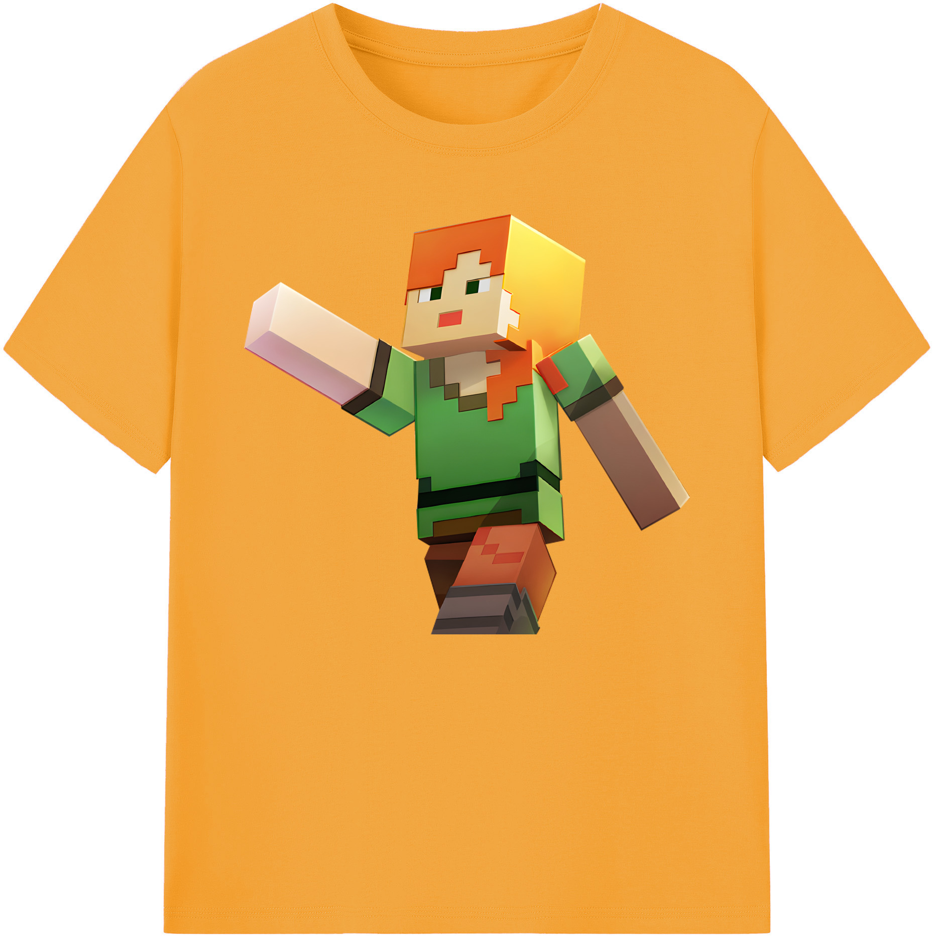 （画像用） マインクラフト ブロックの世界 Minecraft MC Block world 綿100％ メンズ半袖Tシャツ｜肌触りやわらか＆通気性