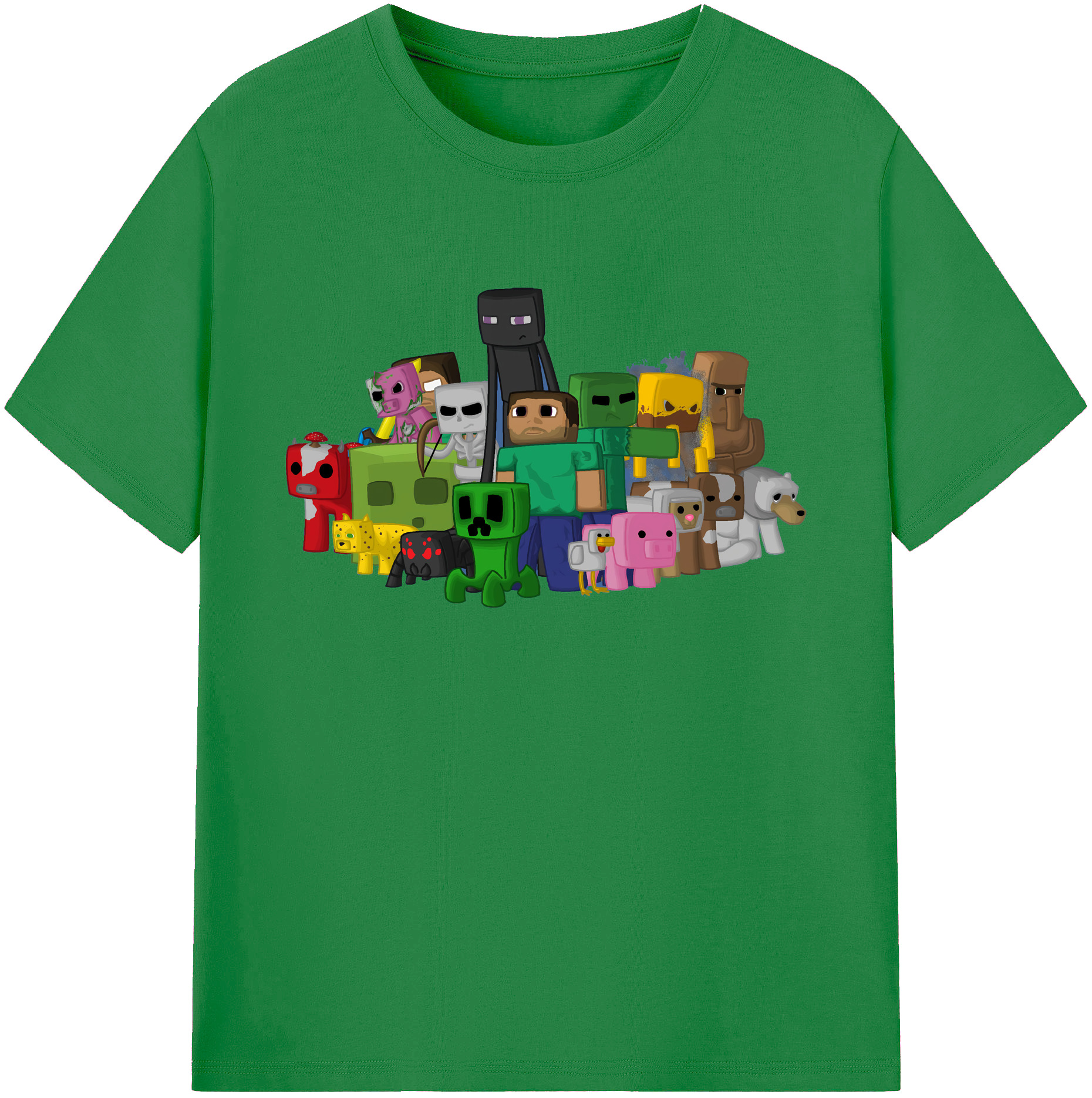（画像用） マインクラフト ブロックの世界 Minecraft MC Block world 綿100％ メンズ半袖Tシャツ｜肌触りやわらか＆通気性