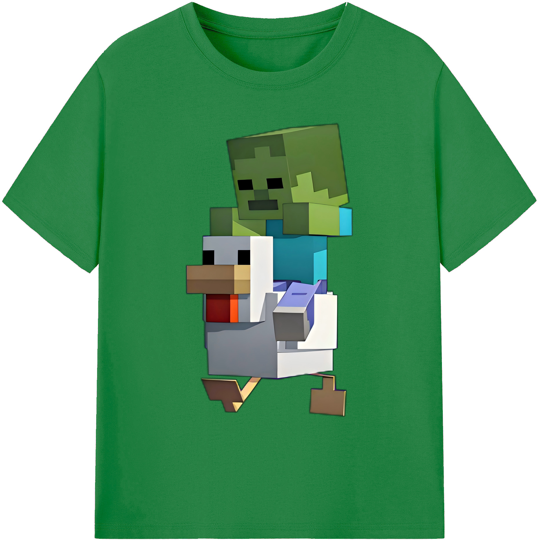 （画像用） マインクラフト ブロックの世界 Minecraft MC Block world 綿100％ メンズ半袖Tシャツ｜肌触りやわらか＆通気性
