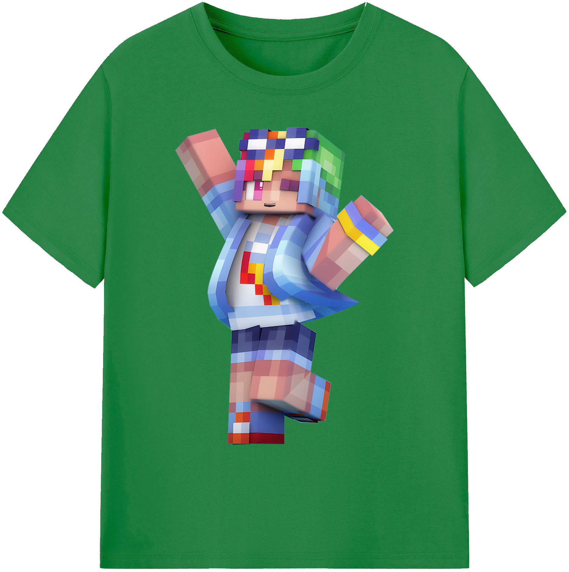 （画像用） マインクラフト ブロックの世界 Minecraft MC Block world 綿100％ メンズ半袖Tシャツ｜肌触りやわらか＆通気性