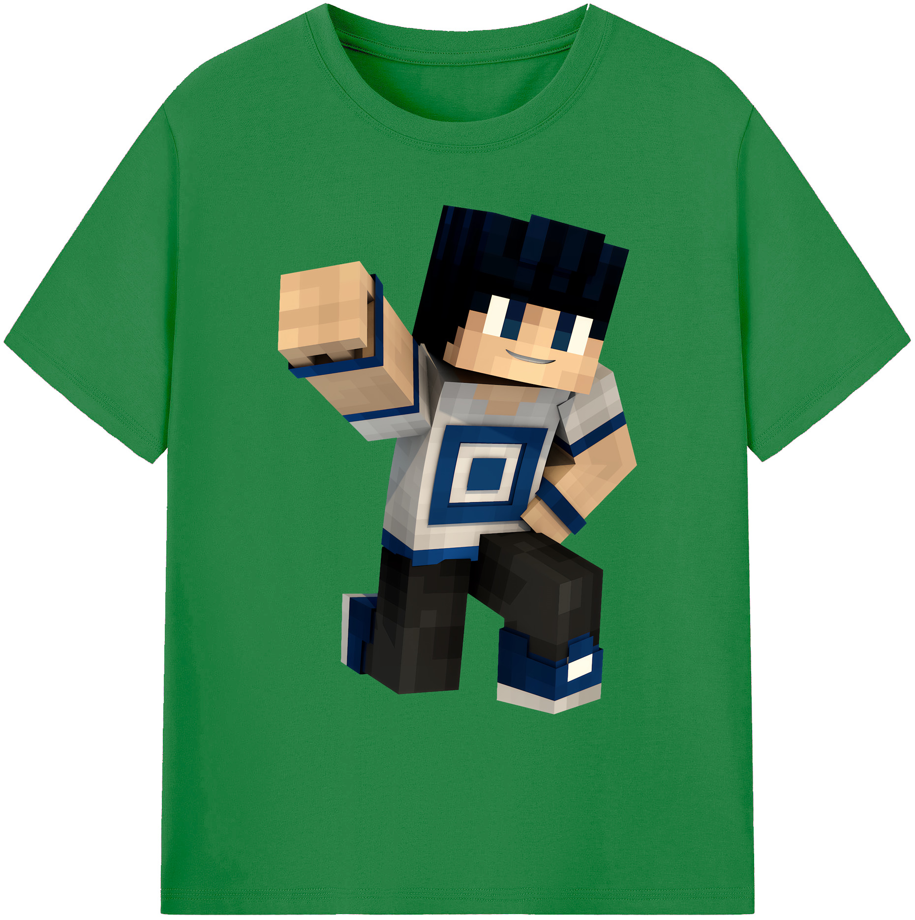 （画像用） マインクラフト ブロックの世界 Minecraft MC Block world 綿100％ メンズ半袖Tシャツ｜肌触りやわらか＆通気性
