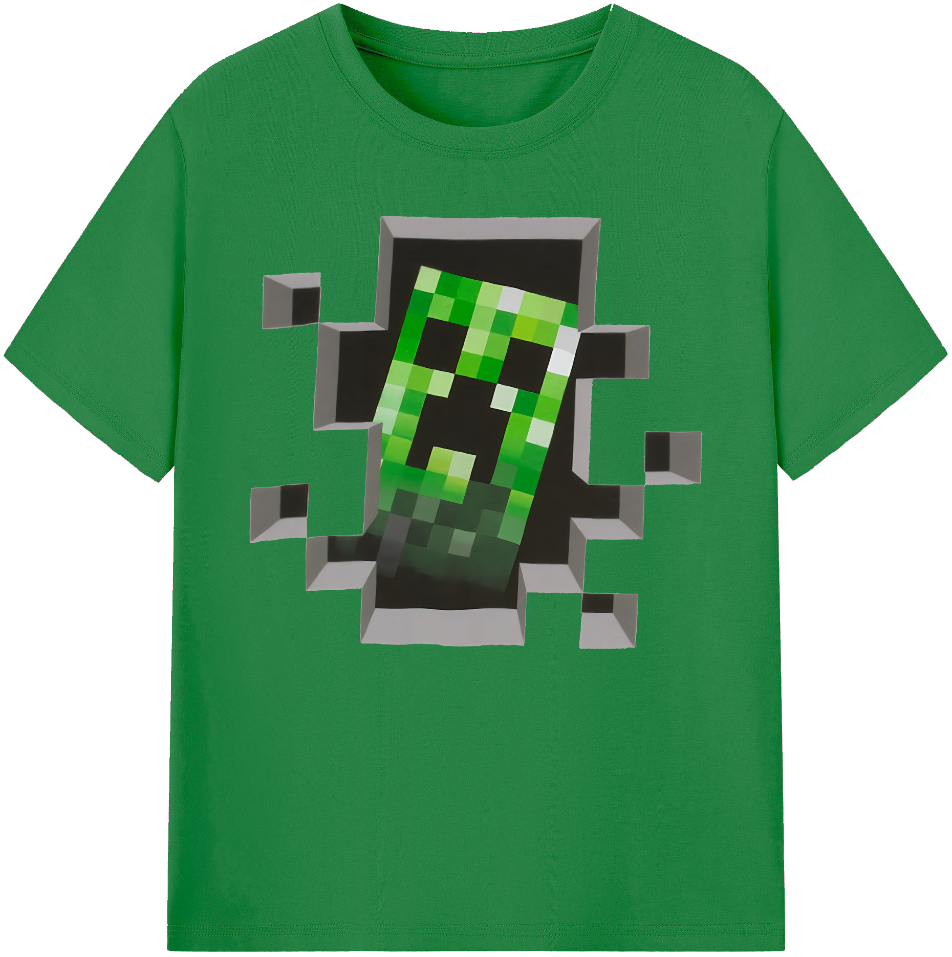 （画像用） マインクラフト ブロックの世界 Minecraft MC Block world 綿100％ メンズ半袖Tシャツ｜肌触りやわらか＆通気性