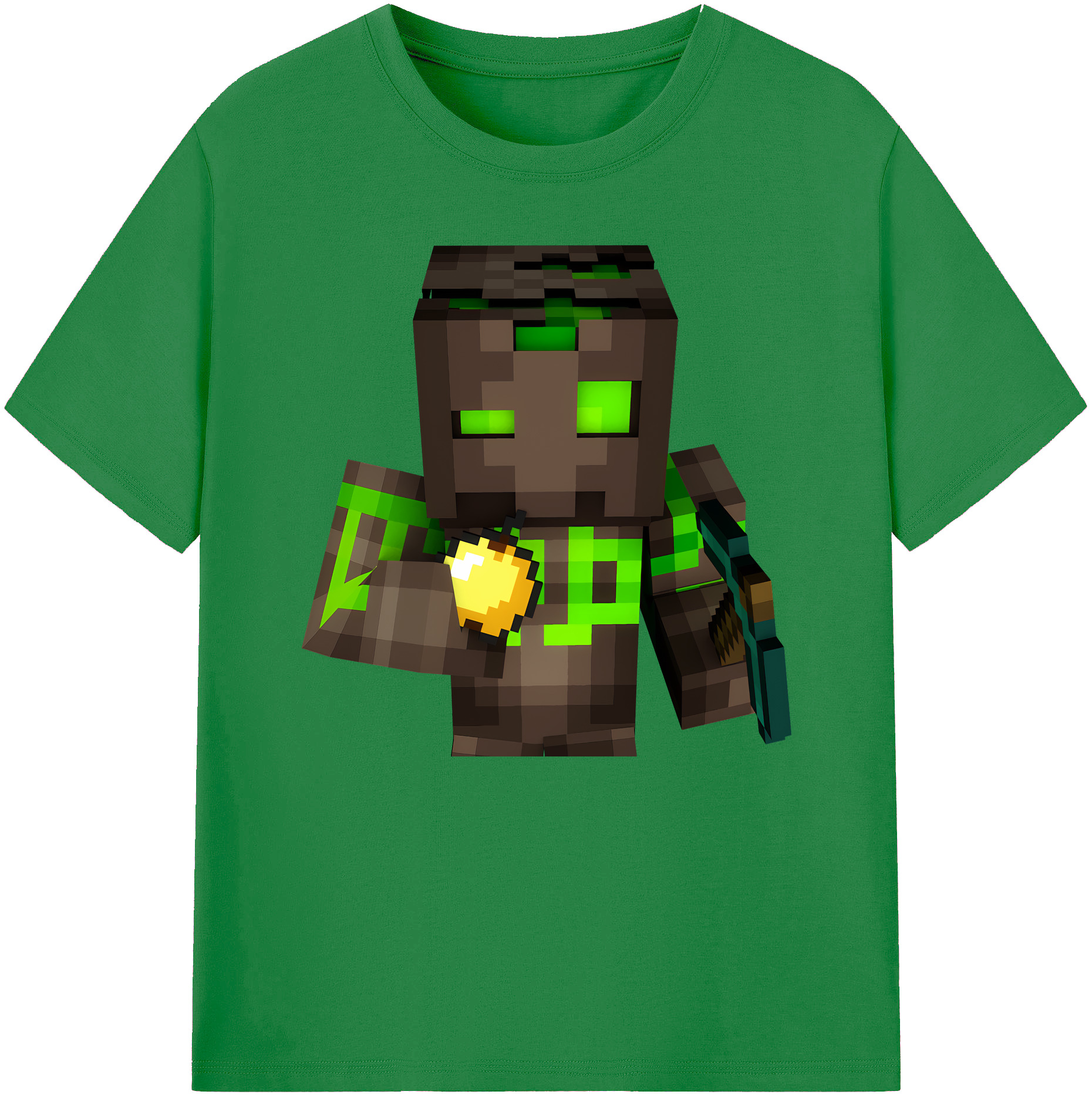 （画像用） マインクラフト ブロックの世界 Minecraft MC Block world 綿100％ メンズ半袖Tシャツ｜肌触りやわらか＆通気性