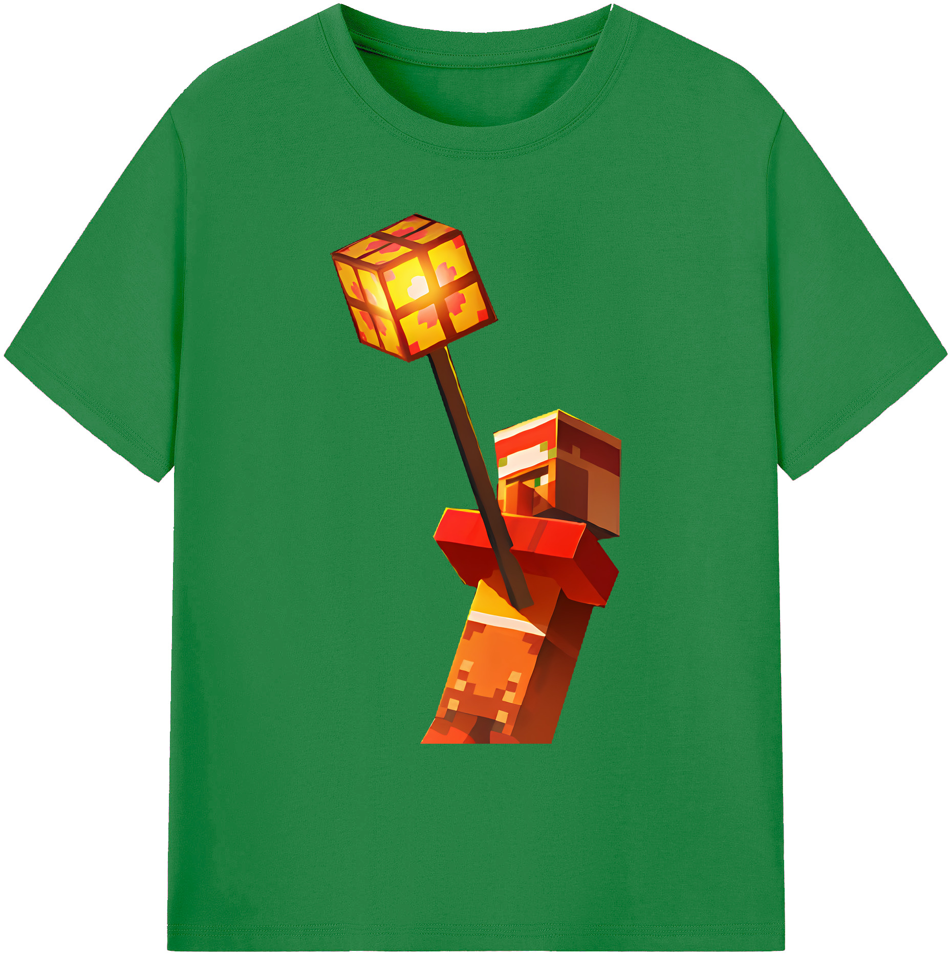 （画像用） マインクラフト ブロックの世界 Minecraft MC Block world 綿100％ メンズ半袖Tシャツ｜肌触りやわらか＆通気性