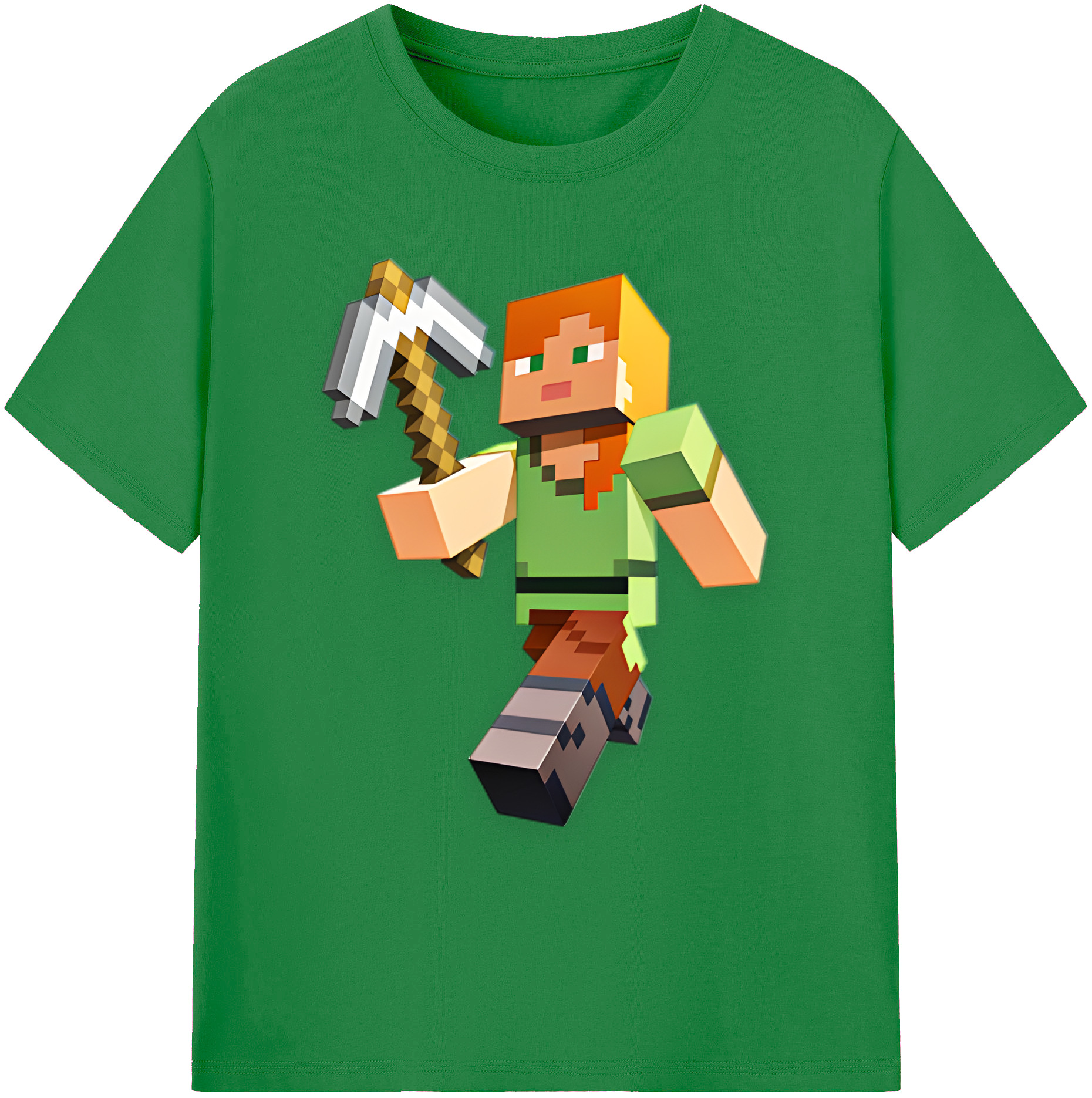 （画像用） マインクラフト ブロックの世界 Minecraft MC Block world 綿100％ メンズ半袖Tシャツ｜肌触りやわらか＆通気性
