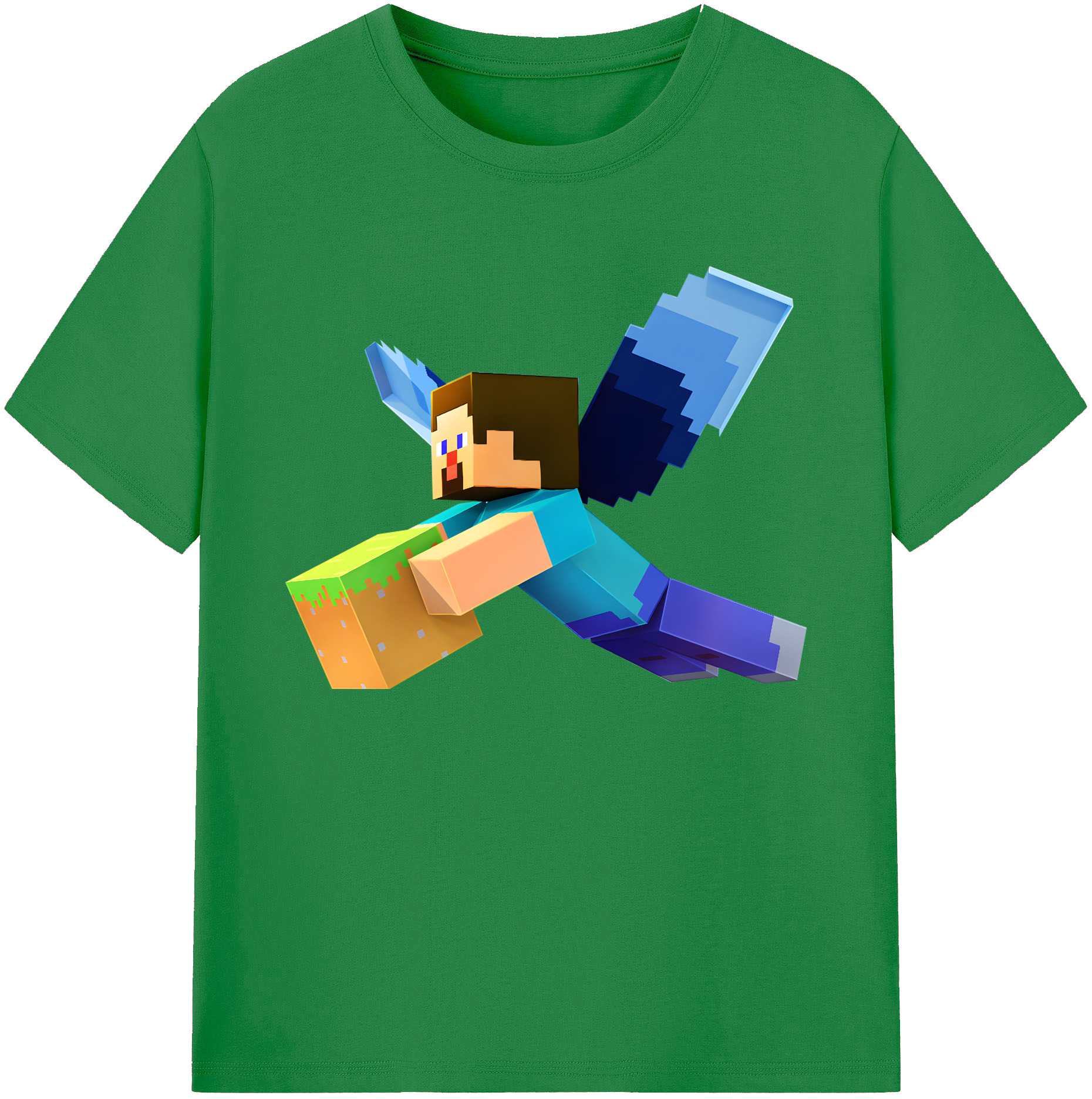 （画像用） マインクラフト ブロックの世界 Minecraft MC Block world 綿100％ メンズ半袖Tシャツ｜肌触りやわらか＆通気性