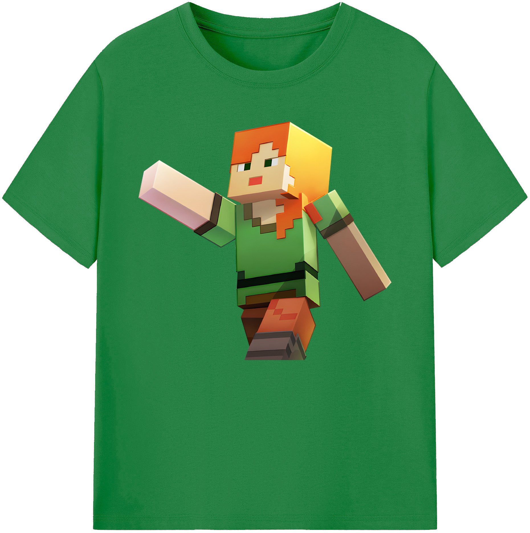 （画像用） マインクラフト ブロックの世界 Minecraft MC Block world 綿100％ メンズ半袖Tシャツ｜肌触りやわらか＆通気性