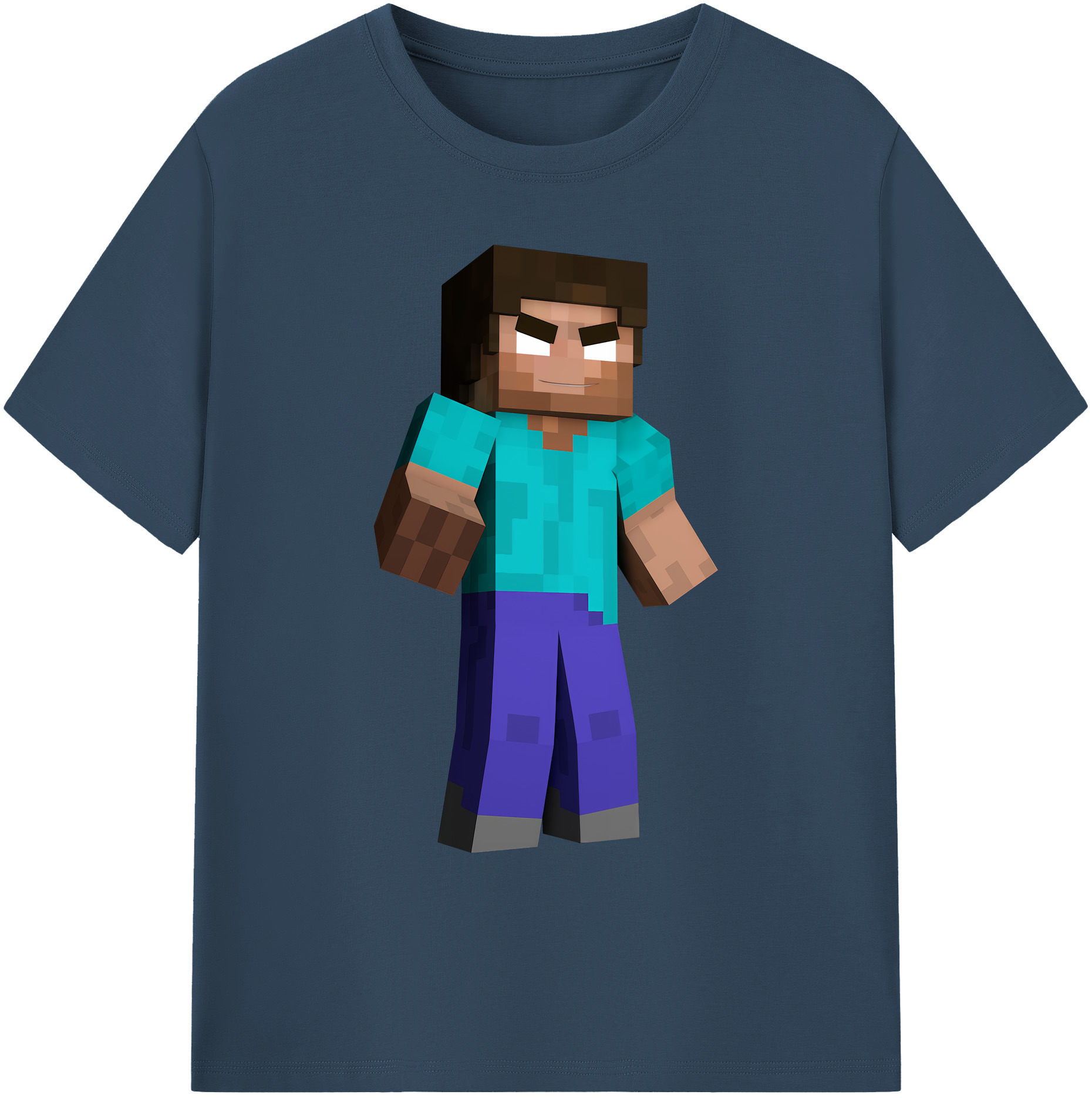（画像用） マインクラフト ブロックの世界 Minecraft MC Block world 綿100％ メンズ半袖Tシャツ｜肌触りやわらか＆通気性