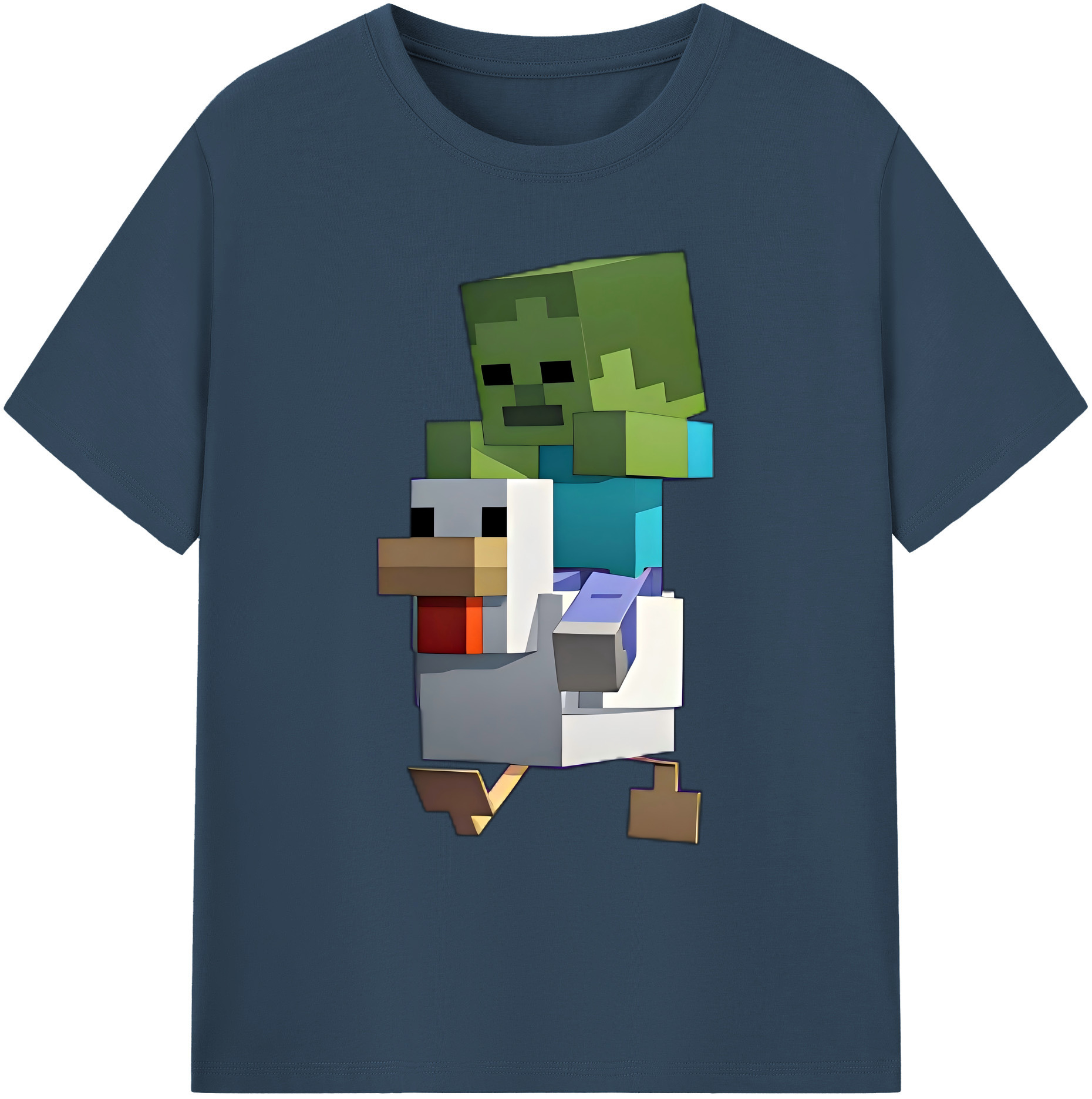 （画像用） マインクラフト ブロックの世界 Minecraft MC Block world 綿100％ メンズ半袖Tシャツ｜肌触りやわらか＆通気性