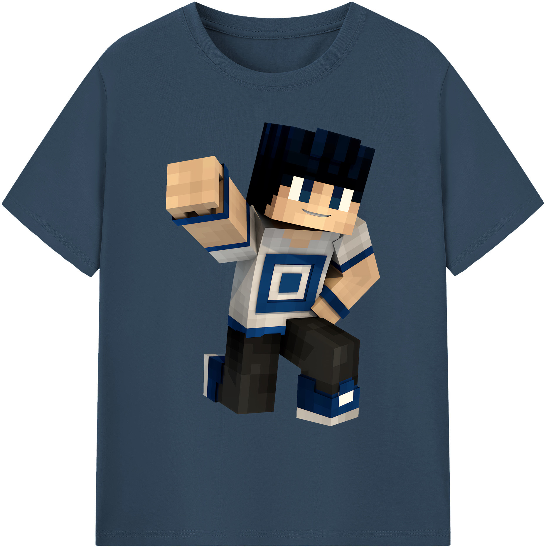（画像用） マインクラフト ブロックの世界 Minecraft MC Block world 綿100％ メンズ半袖Tシャツ｜肌触りやわらか＆通気性