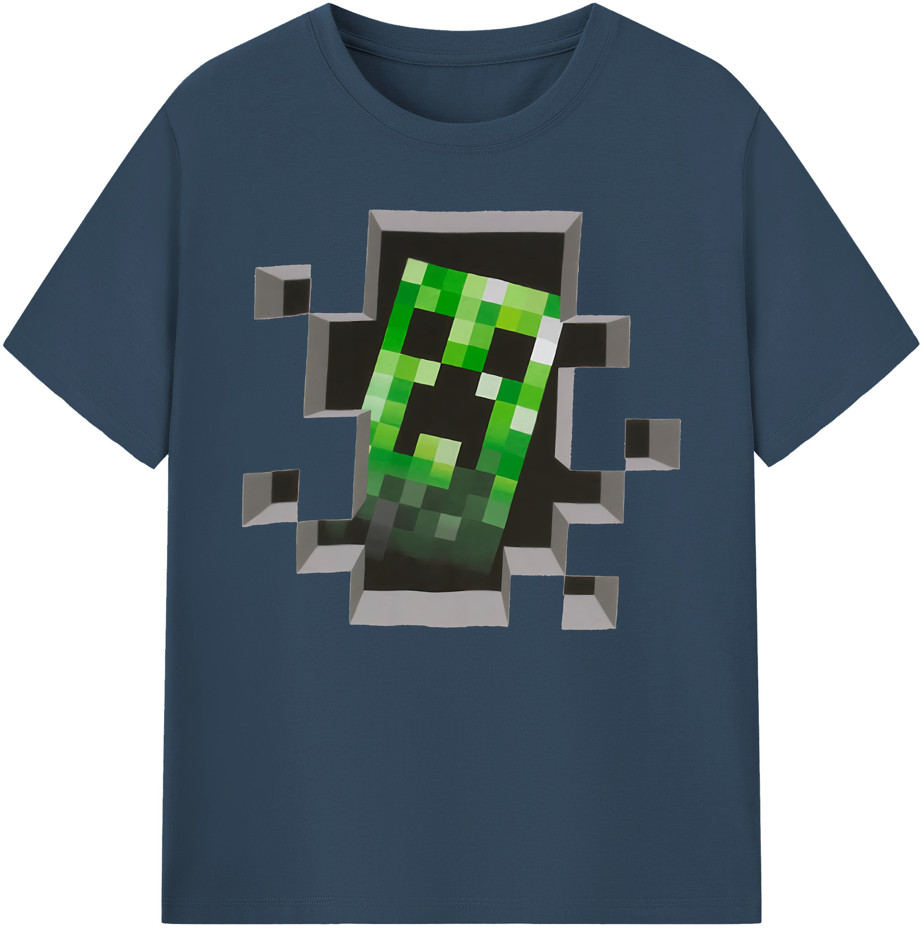 （画像用） マインクラフト ブロックの世界 Minecraft MC Block world 綿100％ メンズ半袖Tシャツ｜肌触りやわらか＆通気性