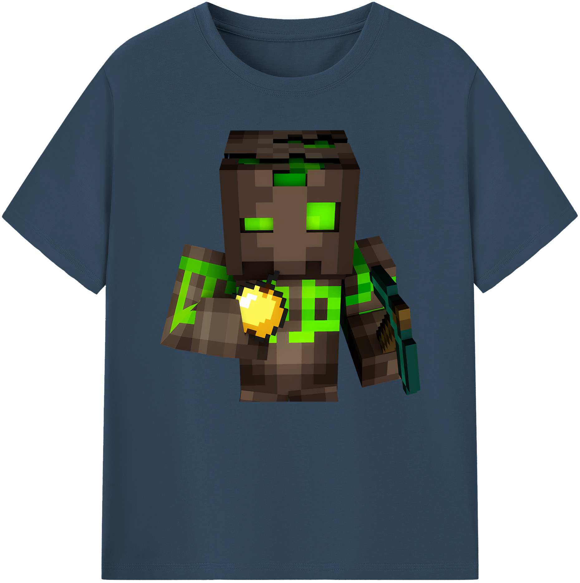 （画像用） マインクラフト ブロックの世界 Minecraft MC Block world 綿100％ メンズ半袖Tシャツ｜肌触りやわらか＆通気性