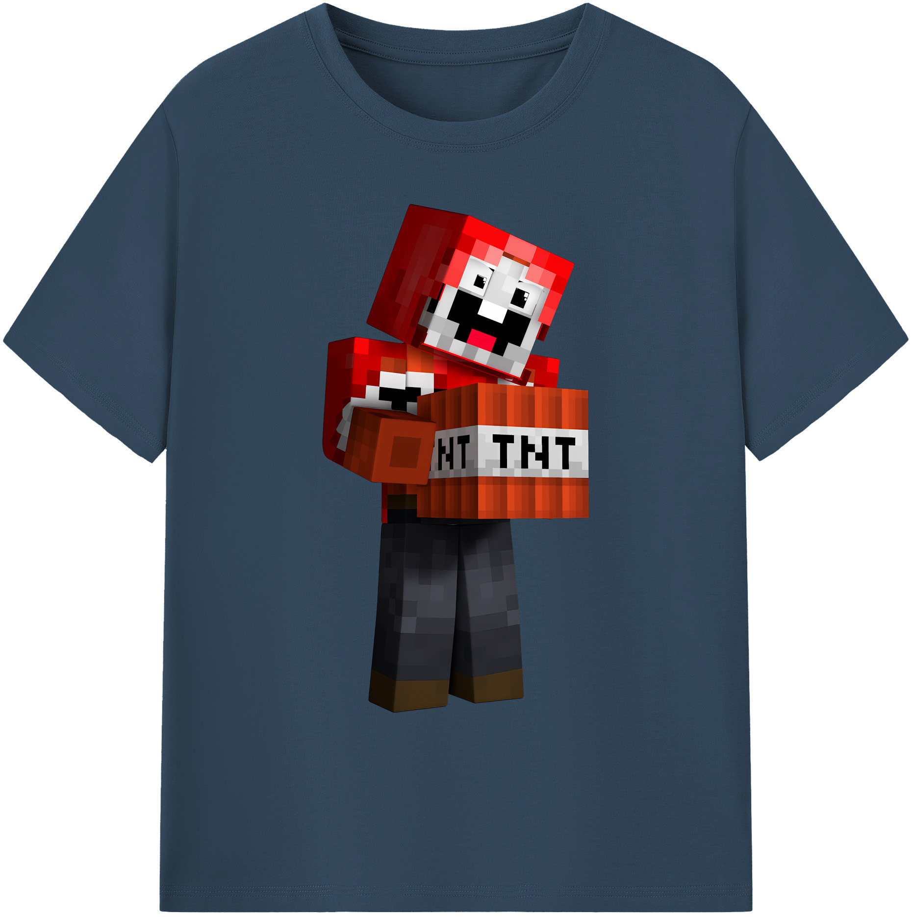 （画像用） マインクラフト ブロックの世界 Minecraft MC Block world 綿100％ メンズ半袖Tシャツ｜肌触りやわらか＆通気性