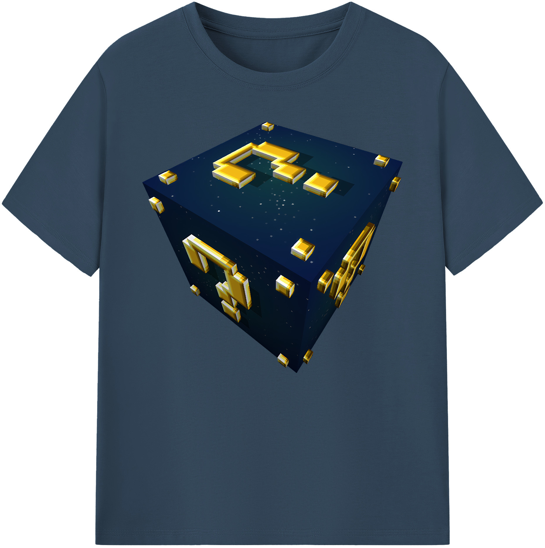 （画像用） マインクラフト ブロックの世界 Minecraft MC Block world 綿100％ メンズ半袖Tシャツ｜肌触りやわらか＆通気性