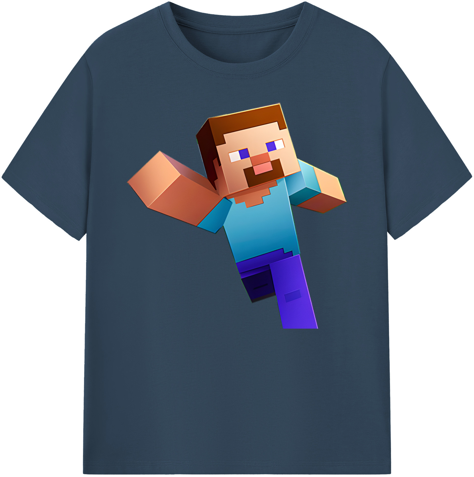 （画像用） マインクラフト ブロックの世界 Minecraft MC Block world 綿100％ メンズ半袖Tシャツ｜肌触りやわらか＆通気性