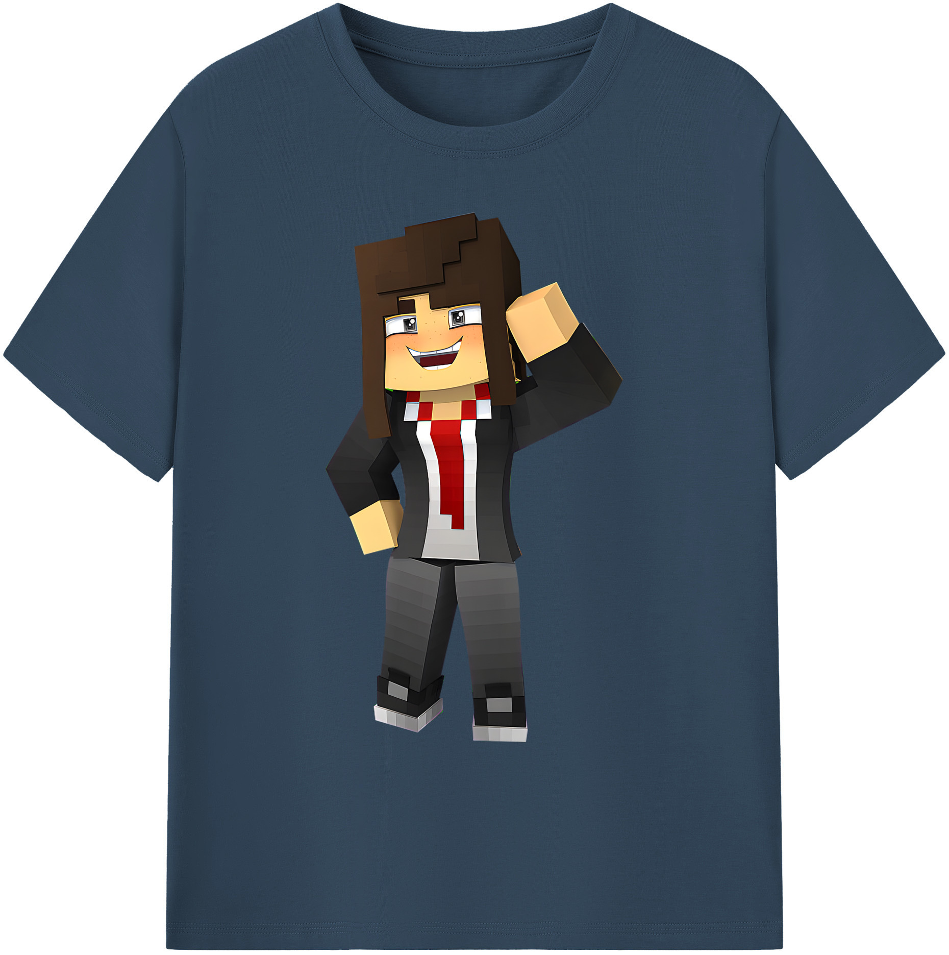 （画像用） マインクラフト ブロックの世界 Minecraft MC Block world 綿100％ メンズ半袖Tシャツ｜肌触りやわらか＆通気性