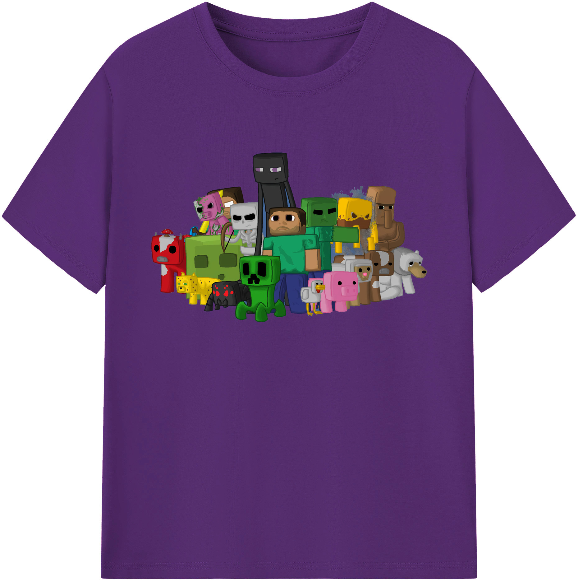 （画像用） マインクラフト ブロックの世界 Minecraft MC Block world 綿100％ メンズ半袖Tシャツ｜肌触りやわらか＆通気性
