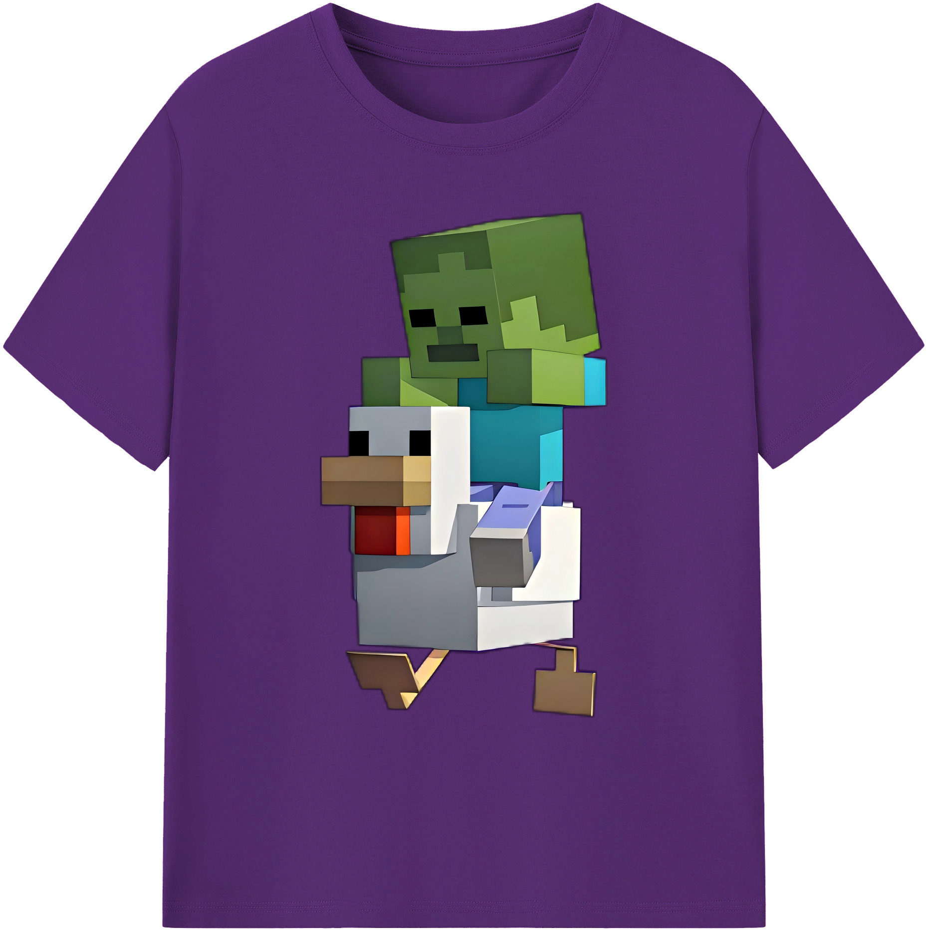 （画像用） マインクラフト ブロックの世界 Minecraft MC Block world 綿100％ メンズ半袖Tシャツ｜肌触りやわらか＆通気性